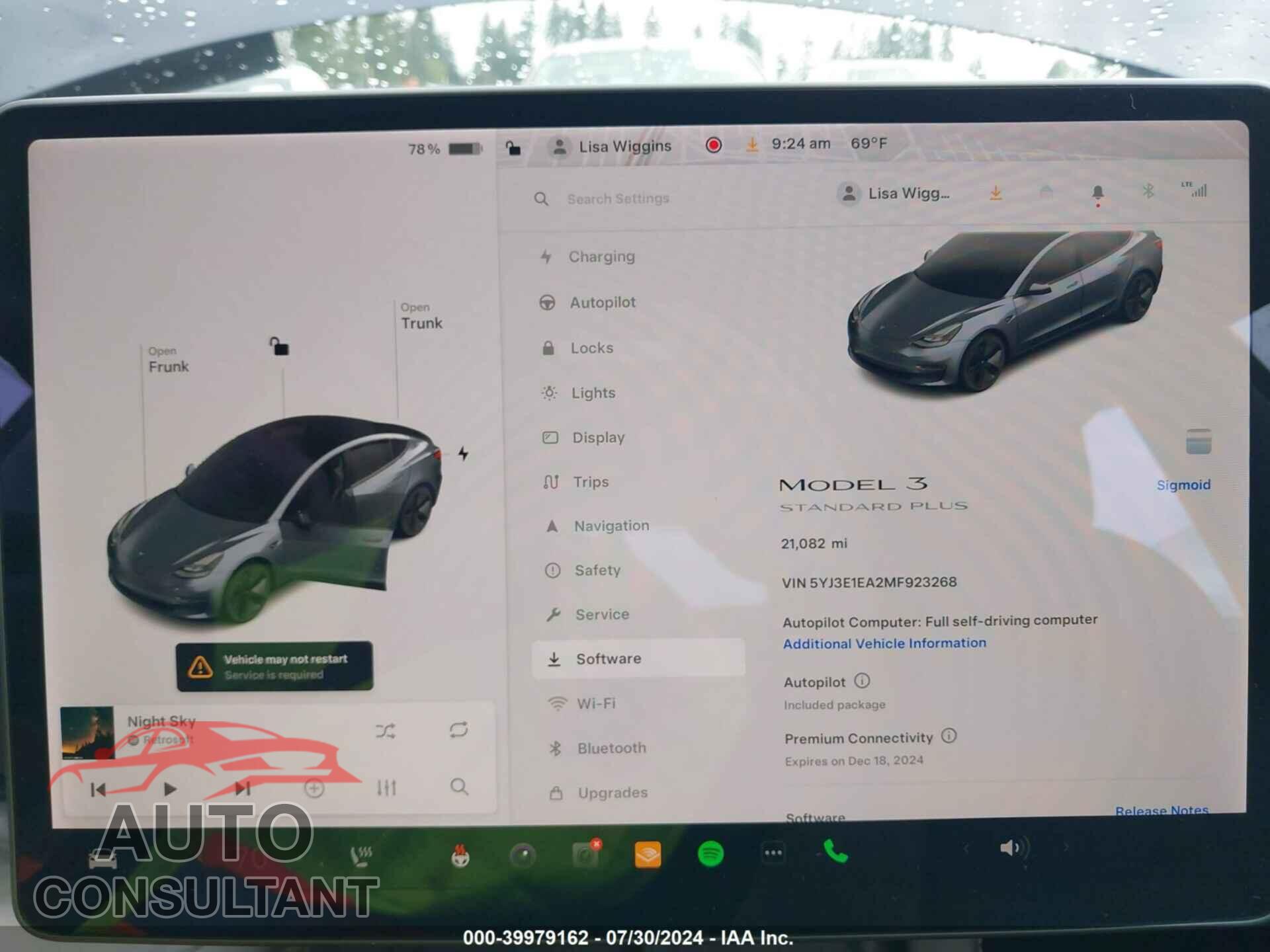 TESLA MODEL 3 2021 - 5YJ3E1EA2MF923268