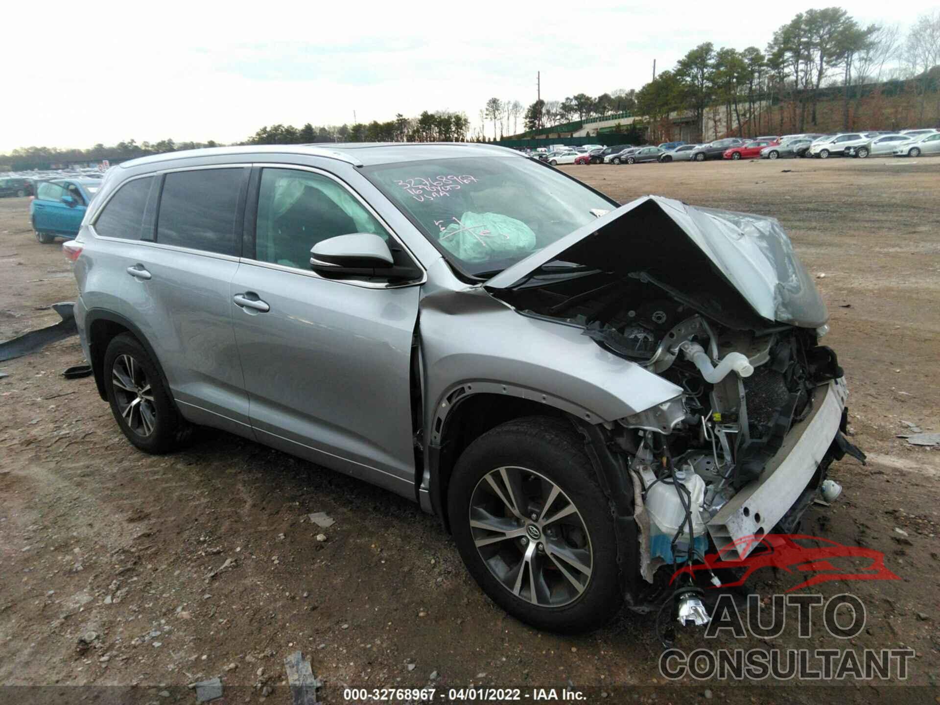 TOYOTA HIGHLANDER 2016 - 5TDJKRFH6GS323007