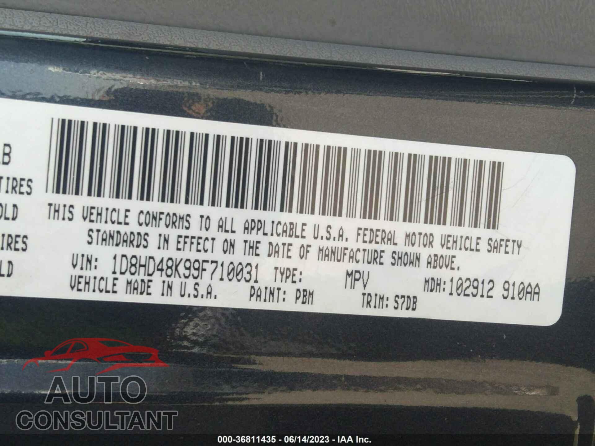 DODGE DURANGO 2009 - 1D8HD48K99F710031