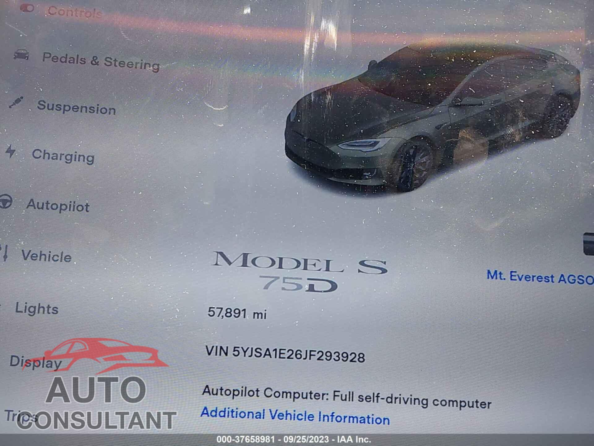 TESLA MODEL S 2018 - 5YJSA1E26JF293928
