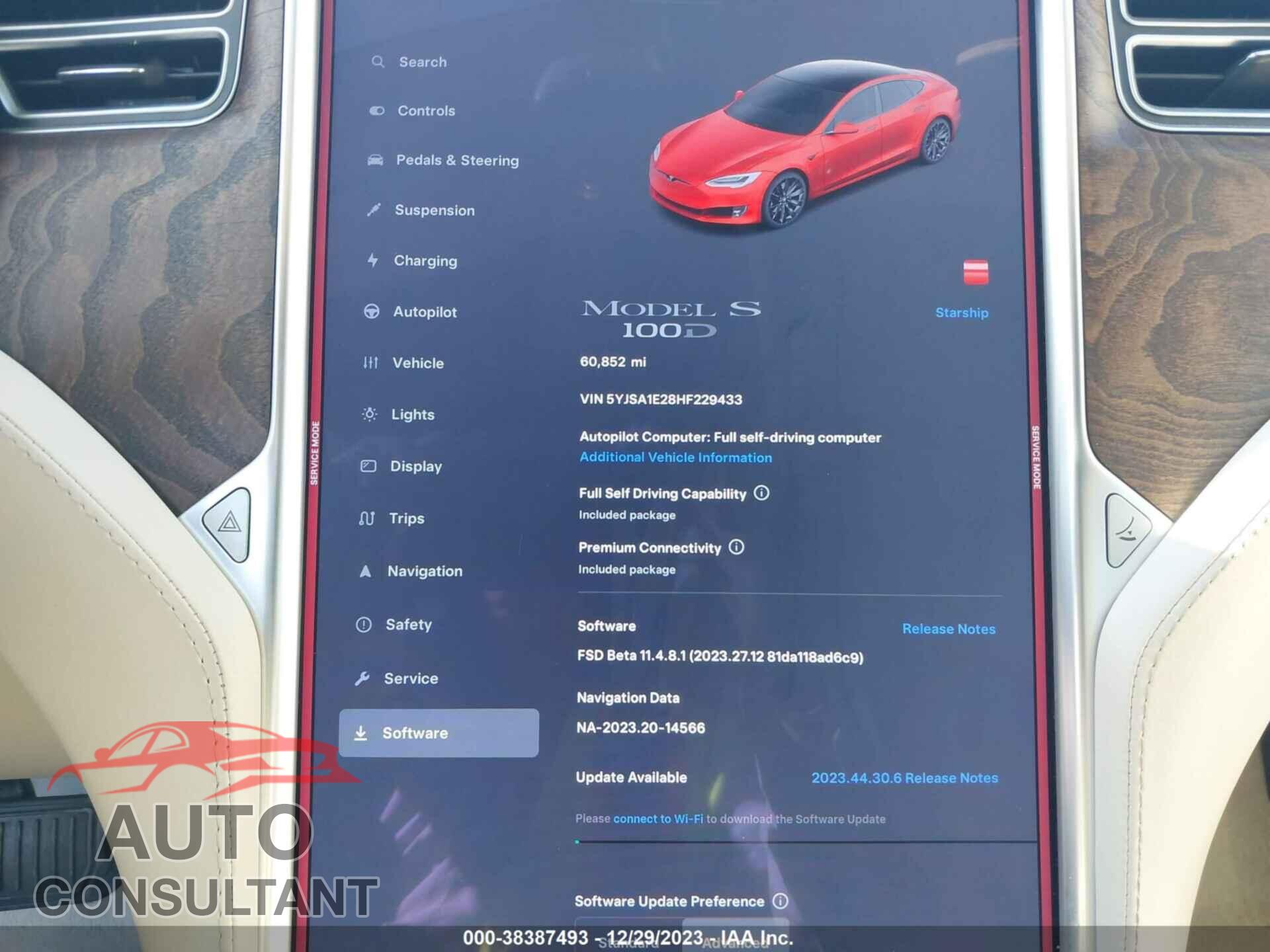 TESLA MODEL S 2017 - 5YJSA1E28HF229433