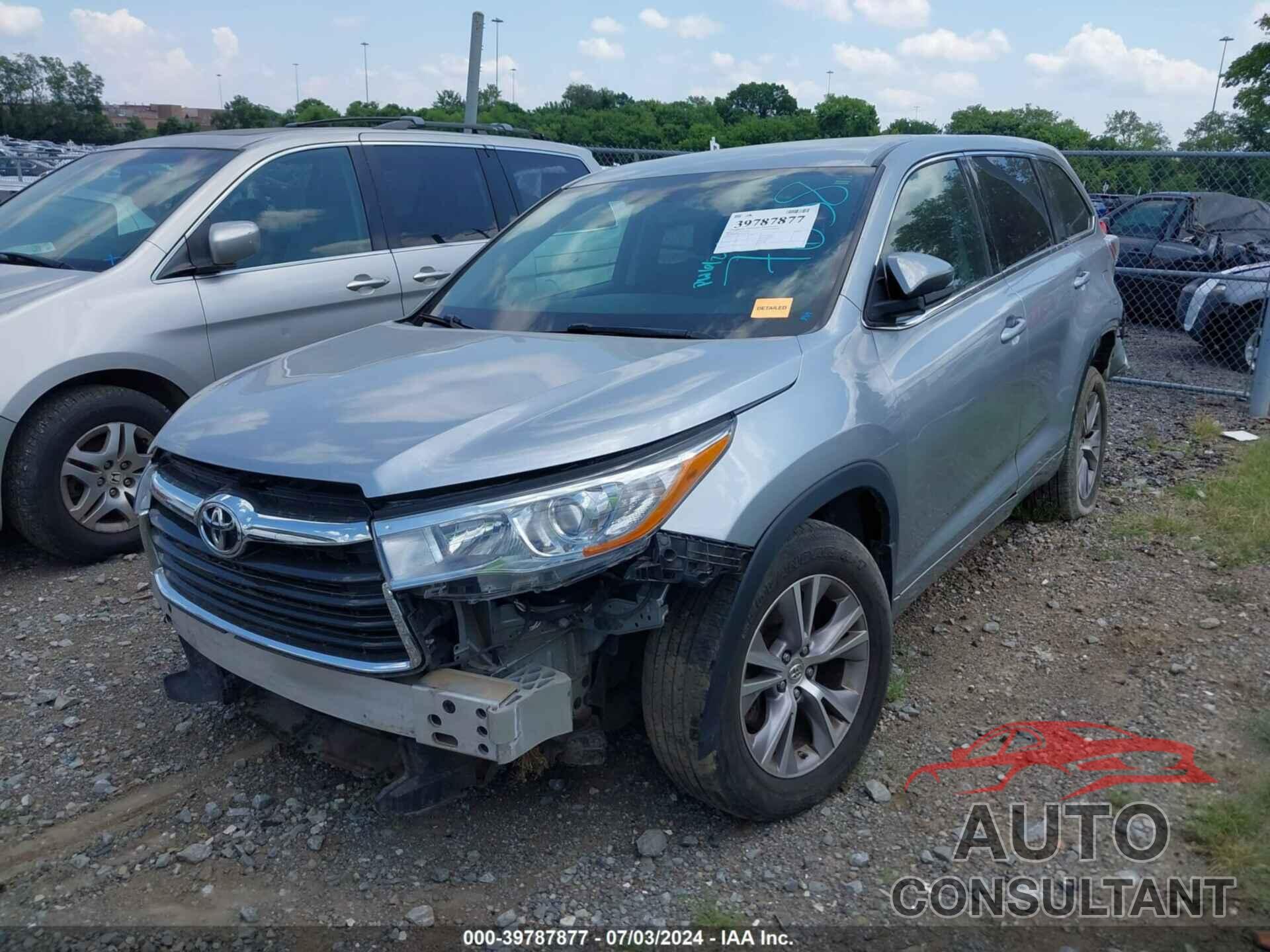 TOYOTA HIGHLANDER 2015 - 5TDBKRFH4FS117638