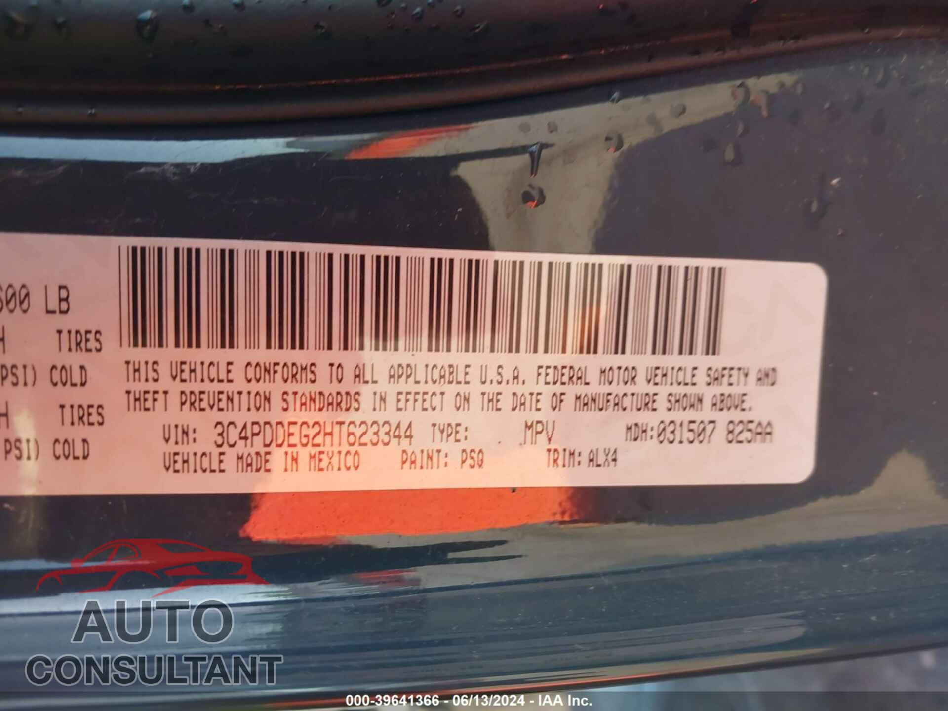 DODGE JOURNEY 2017 - 3C4PDDEG2HT623344