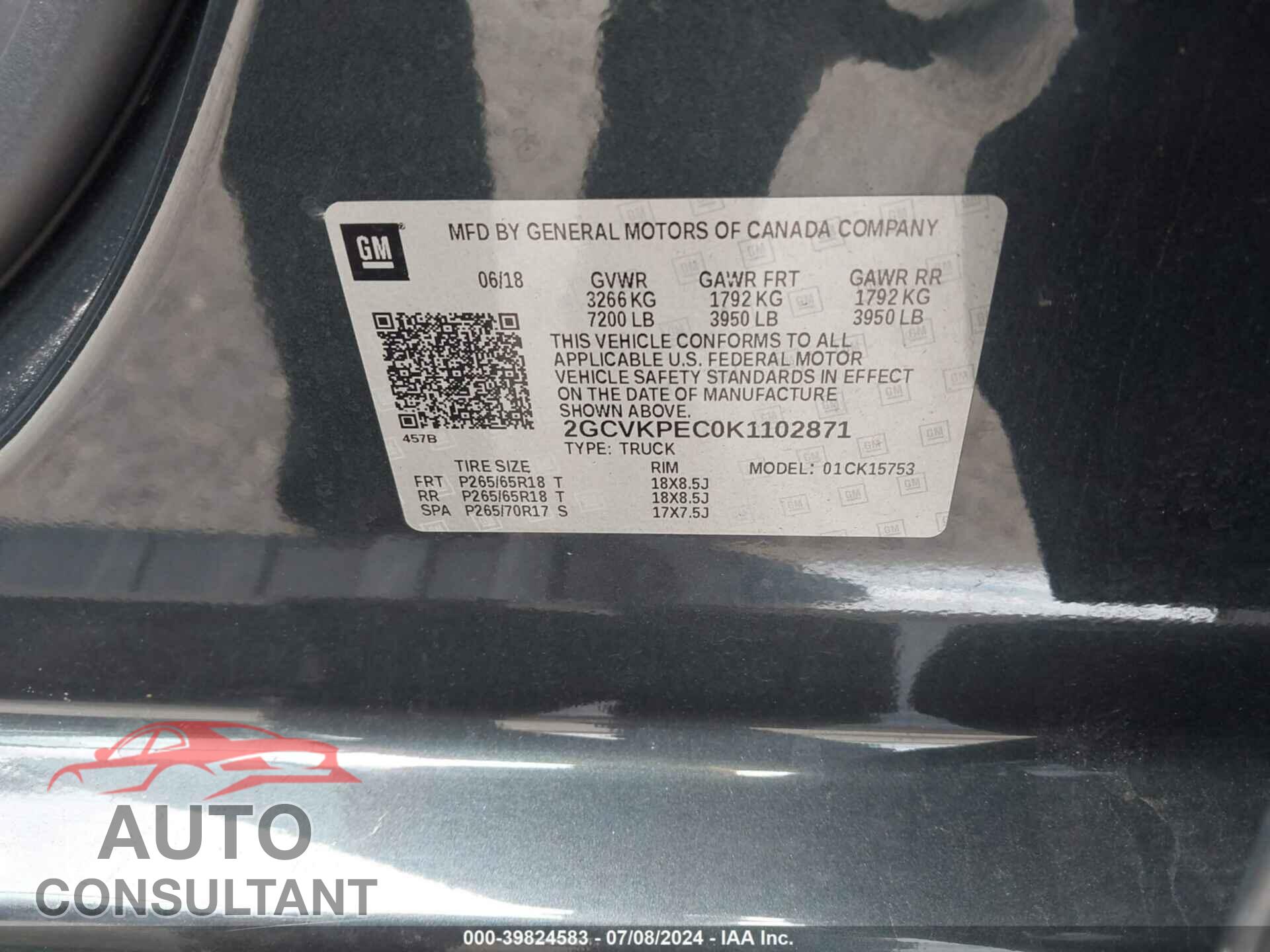 CHEVROLET SILVERADO 1500 LD 2019 - 2GCVKPEC0K1102871