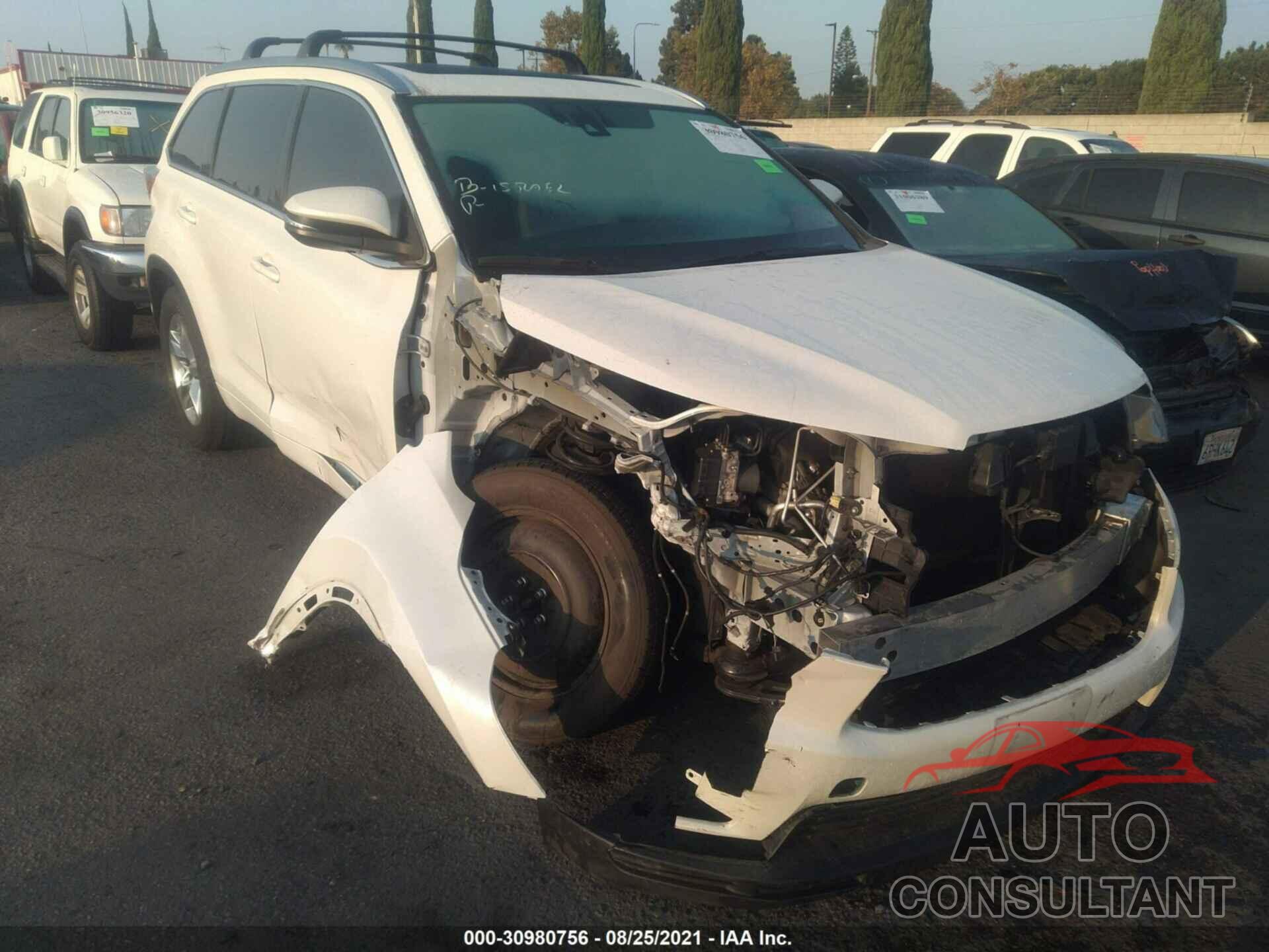 TOYOTA HIGHLANDER 2016 - 5TDYKRFHXGS177158
