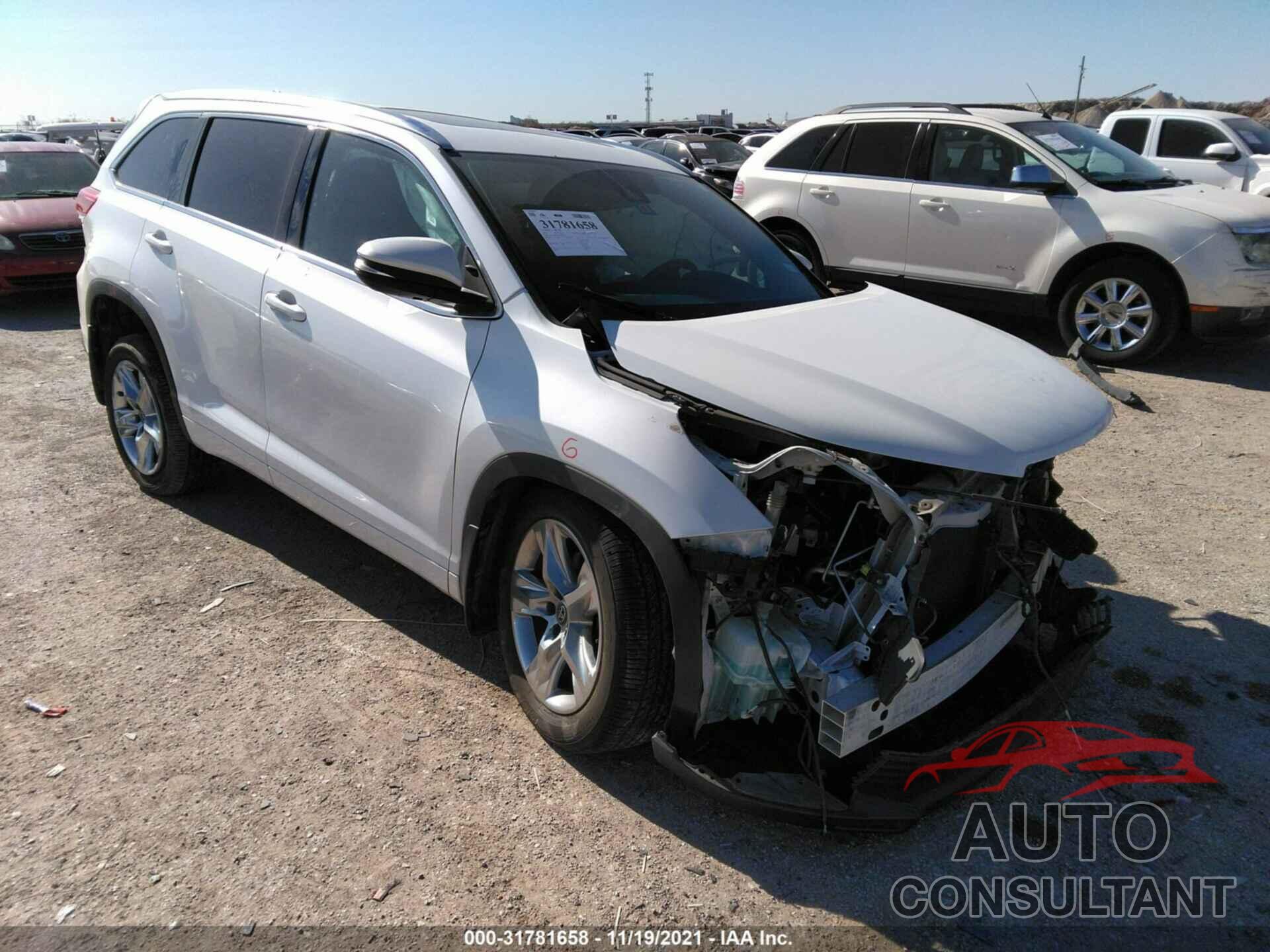 TOYOTA HIGHLANDER 2017 - 5TDDZRFH1HS471219
