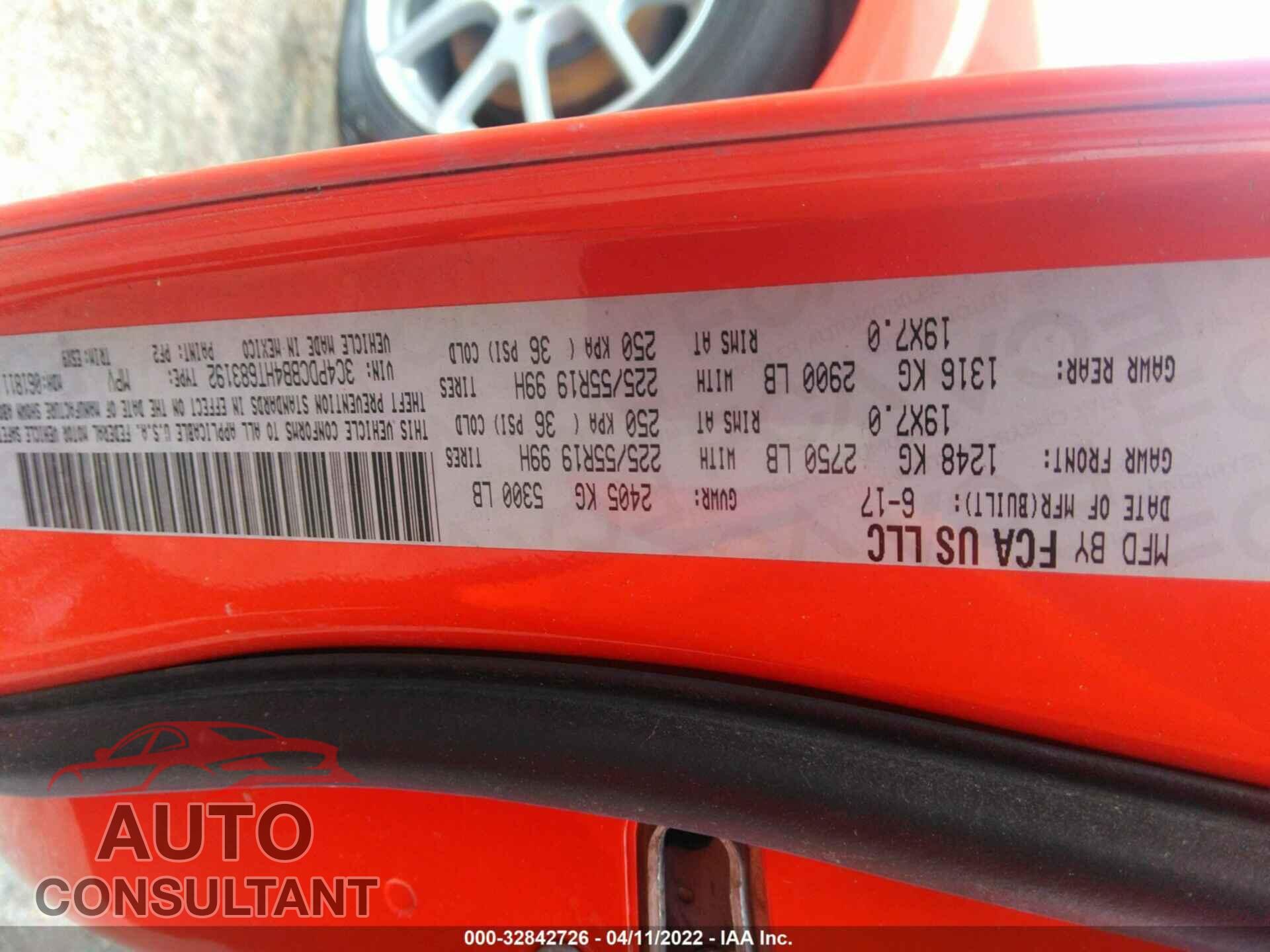 DODGE JOURNEY 2017 - 3C4PDCBB4HT683192