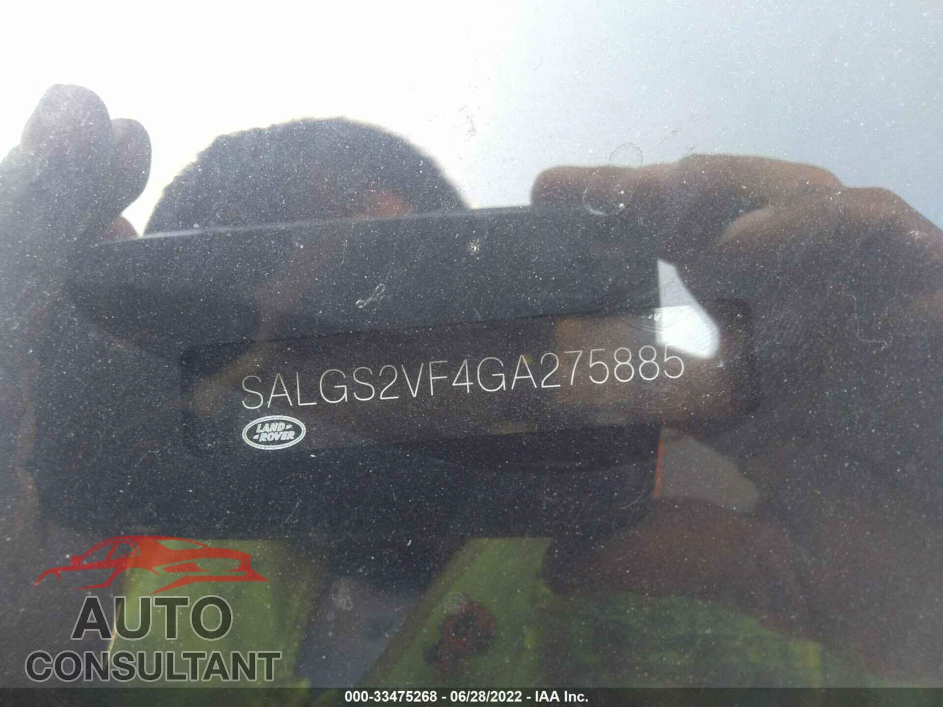 LAND ROVER RANGE ROVER 2016 - SALGS2VF4GA275885