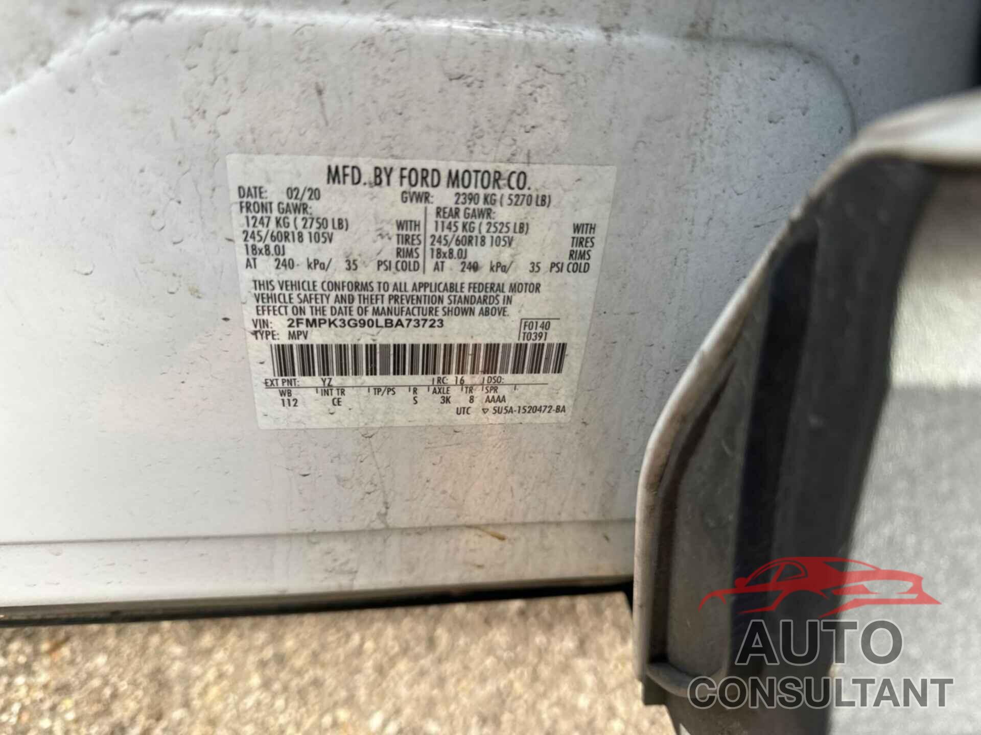 FORD EDGE 2020 - 2FMPK3G90LBA73723