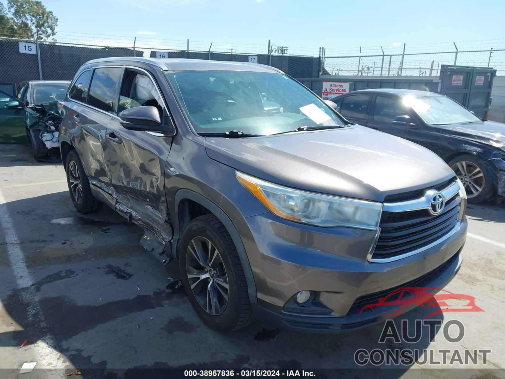 TOYOTA HIGHLANDER 2016 - 5TDKKRFH9GS161720