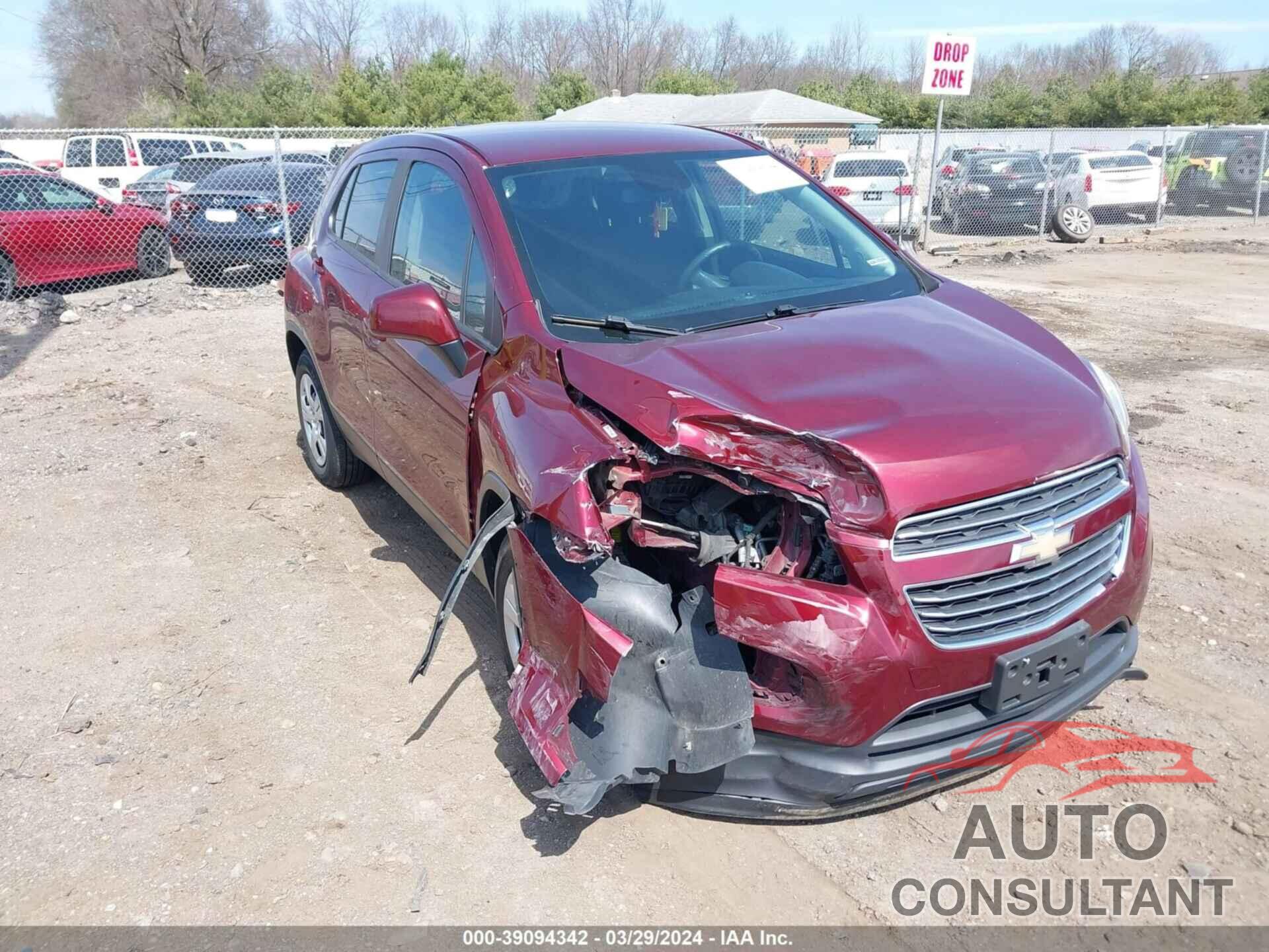 CHEVROLET TRAX 2016 - 3GNCJKSBXGL275108