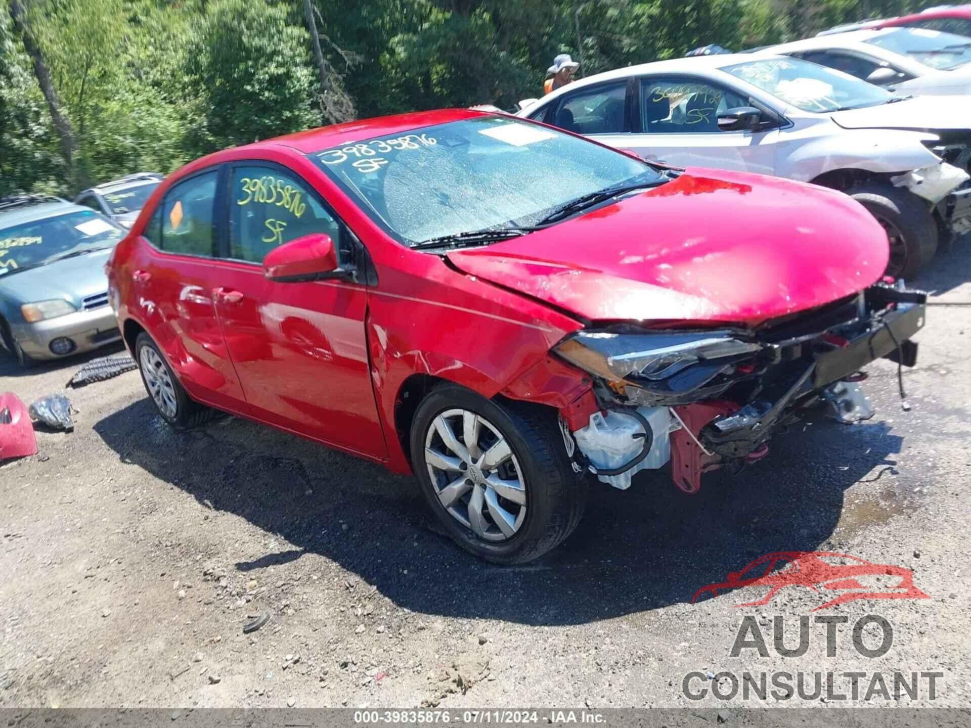 TOYOTA COROLLA 2018 - 2T1BURHE0JC053676