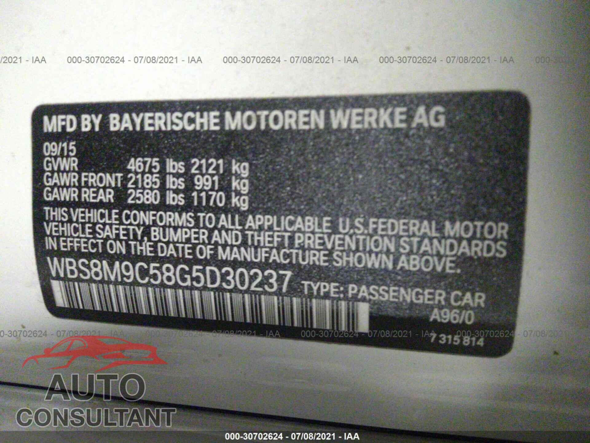 BMW M3 2016 - WBS8M9C58G5D30237