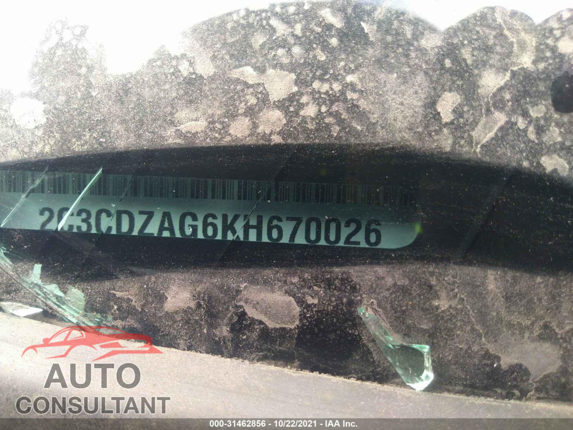 DODGE CHALLENGER 2019 - 2C3CDZAG6KH670026
