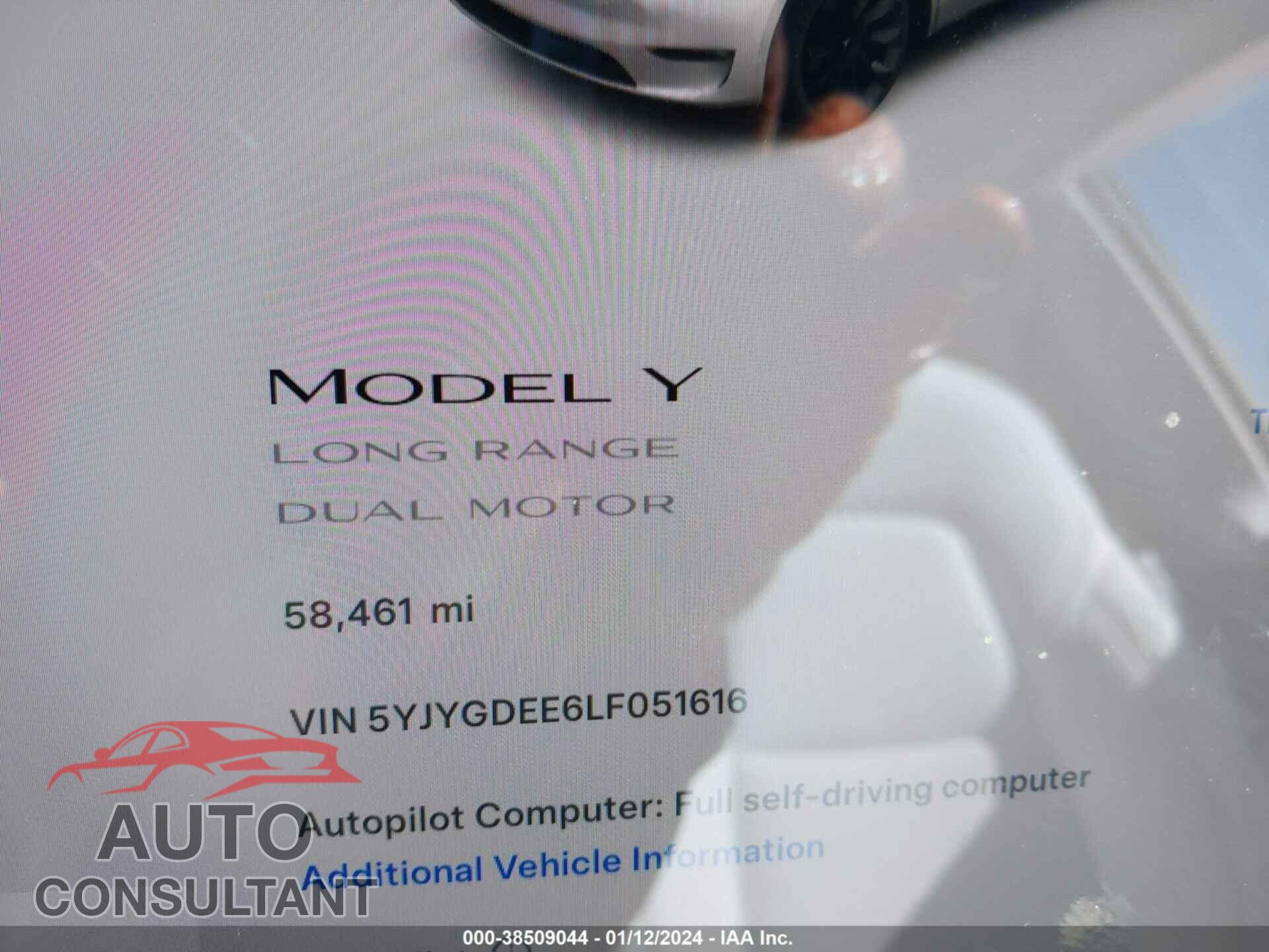 TESLA MODEL Y 2020 - 5YJYGDEE6LF051616