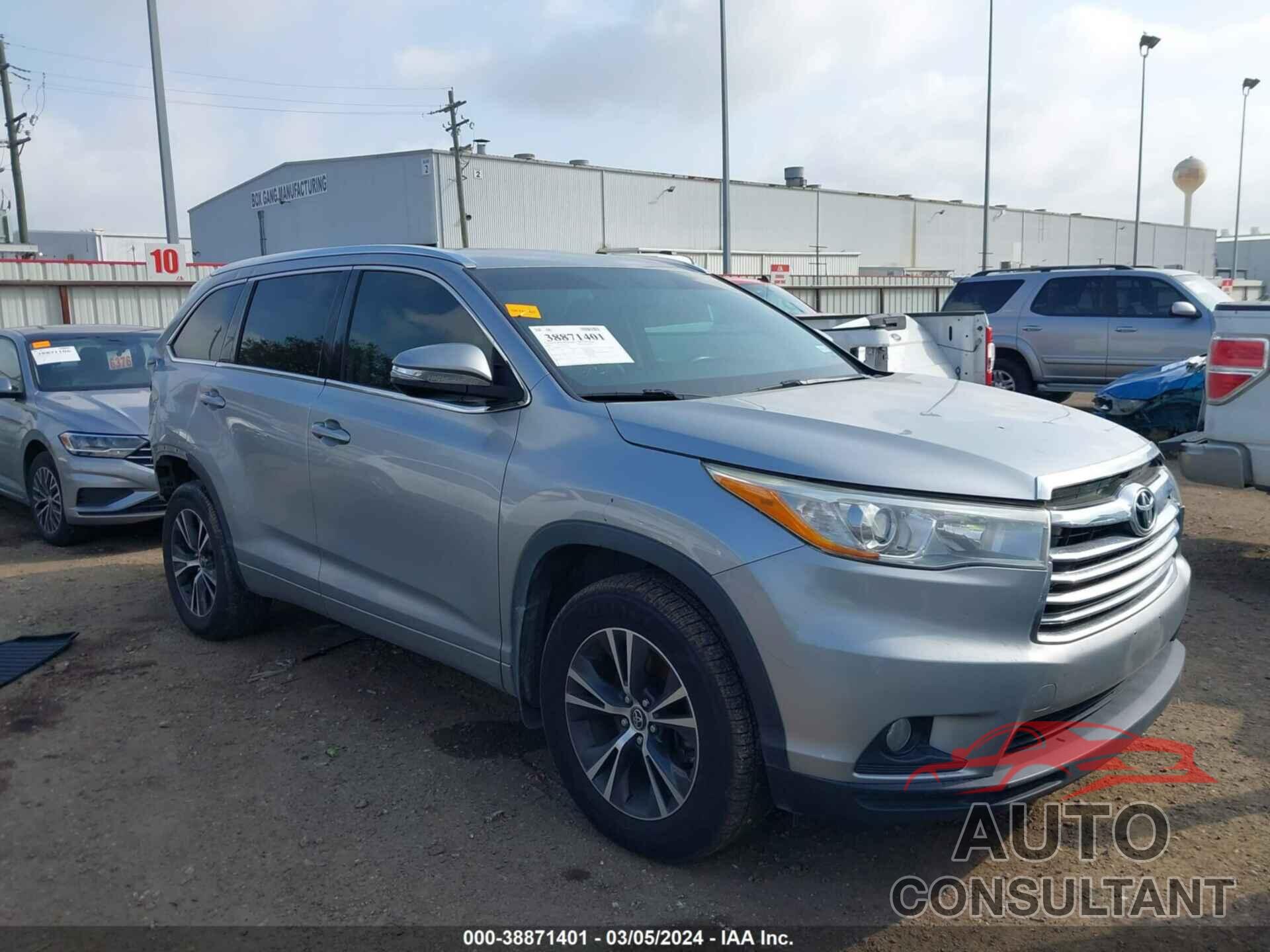 TOYOTA HIGHLANDER 2016 - 5TDKKRFH5GS155994