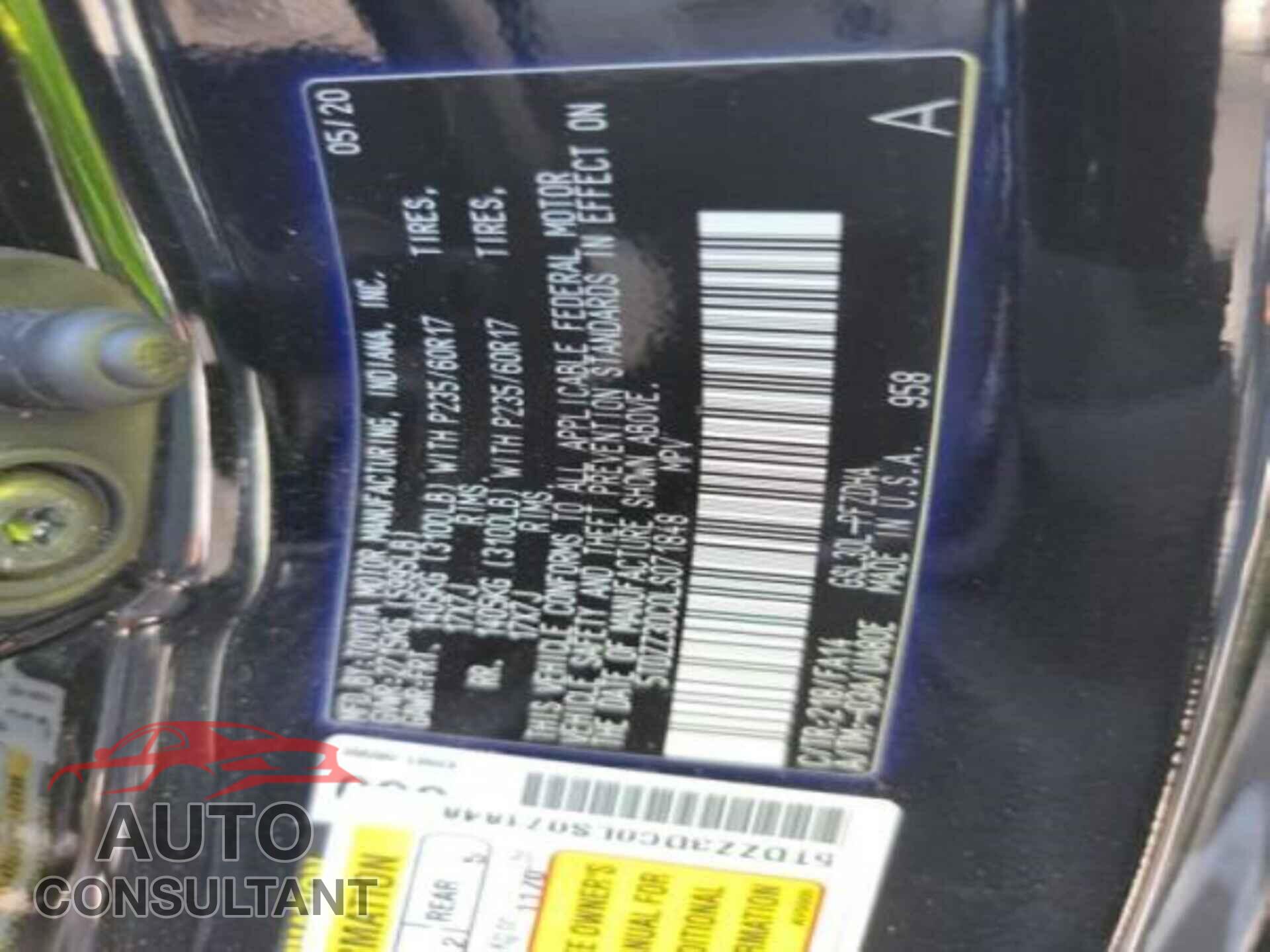 TOYOTA SIENNA 2020 - 5TDZZ3DC0LS071848
