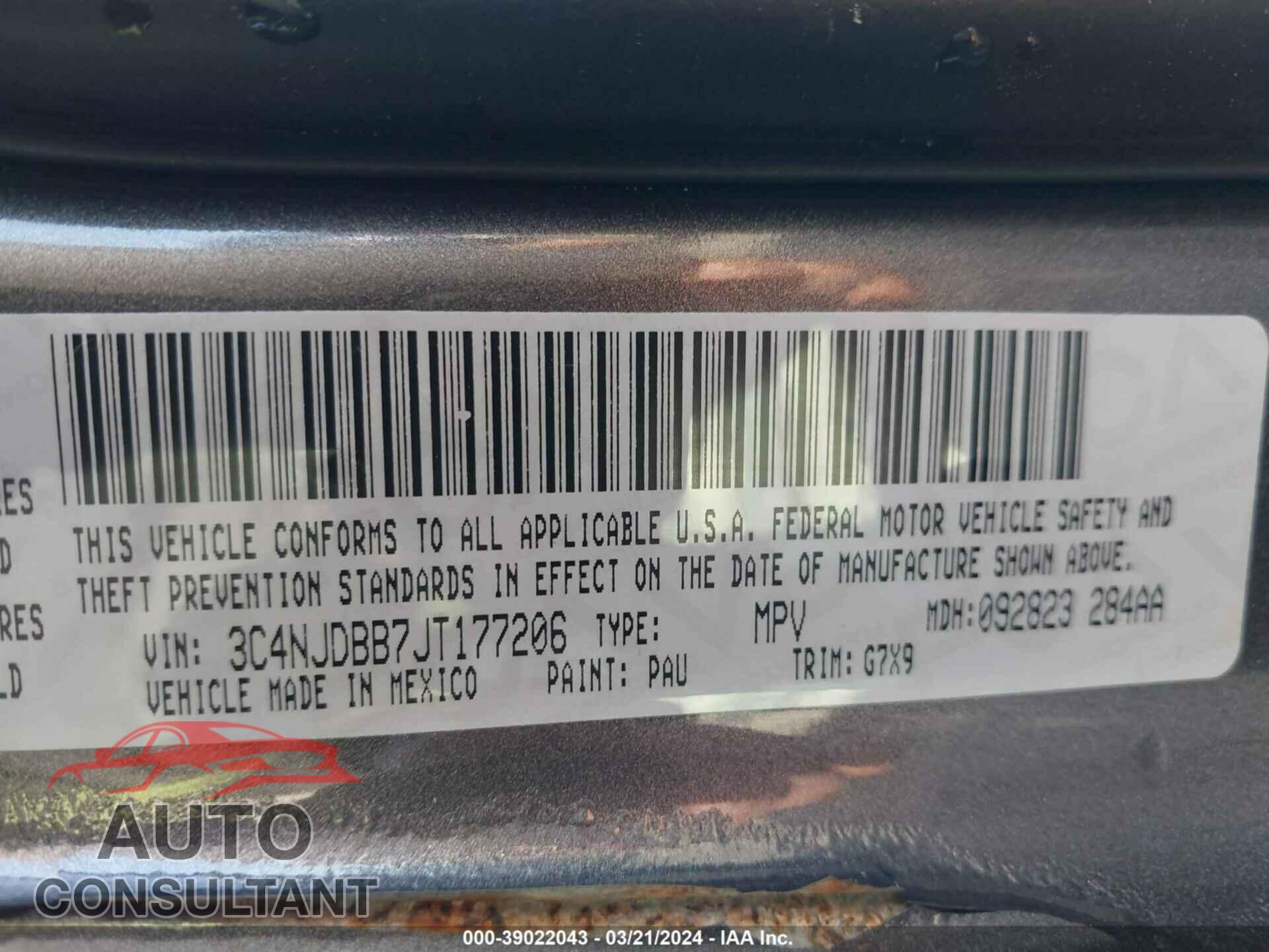 JEEP COMPASS 2018 - 3C4NJDBB7JT177206
