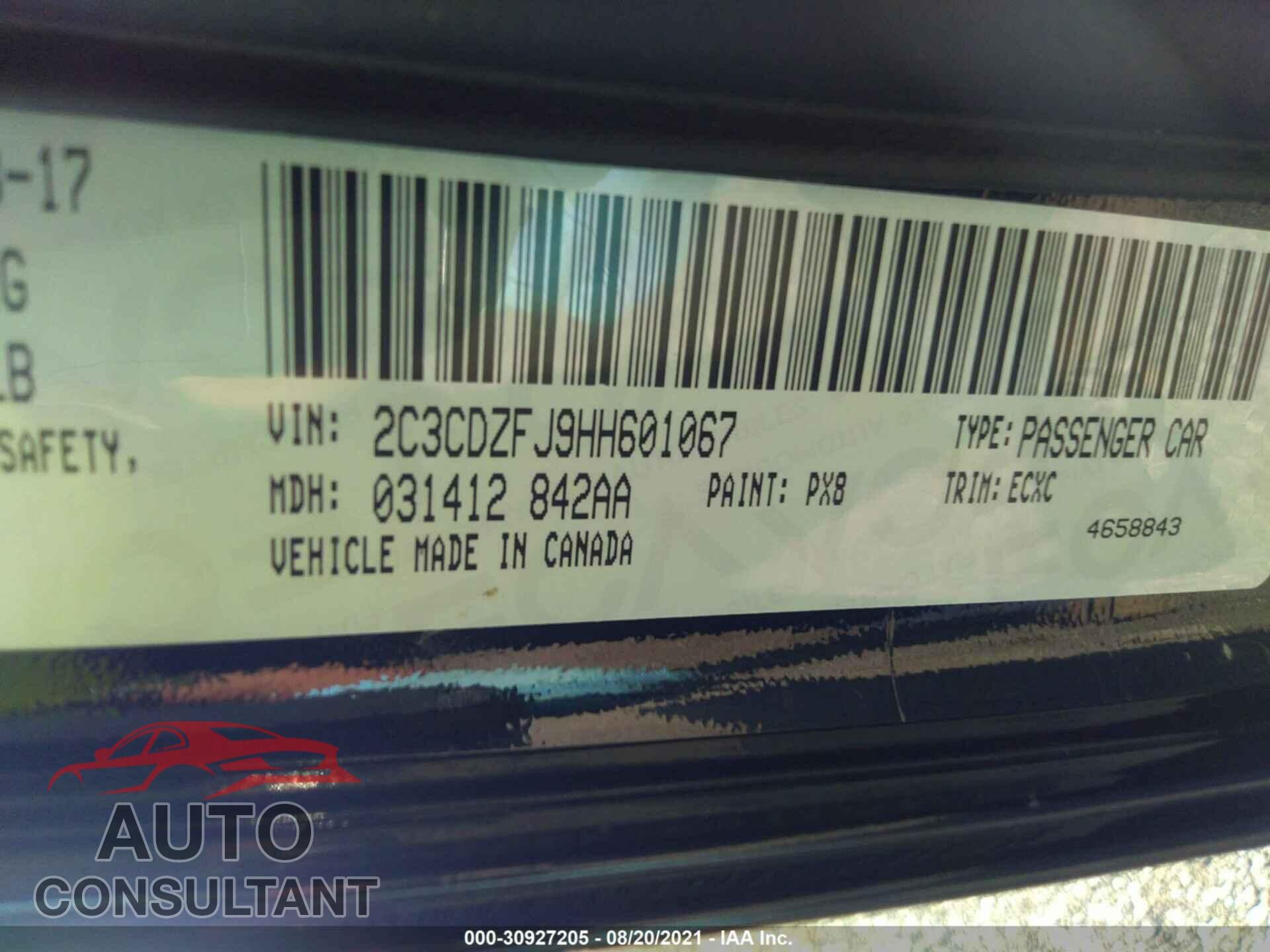 DODGE CHALLENGER 2017 - 2C3CDZFJ9HH601067