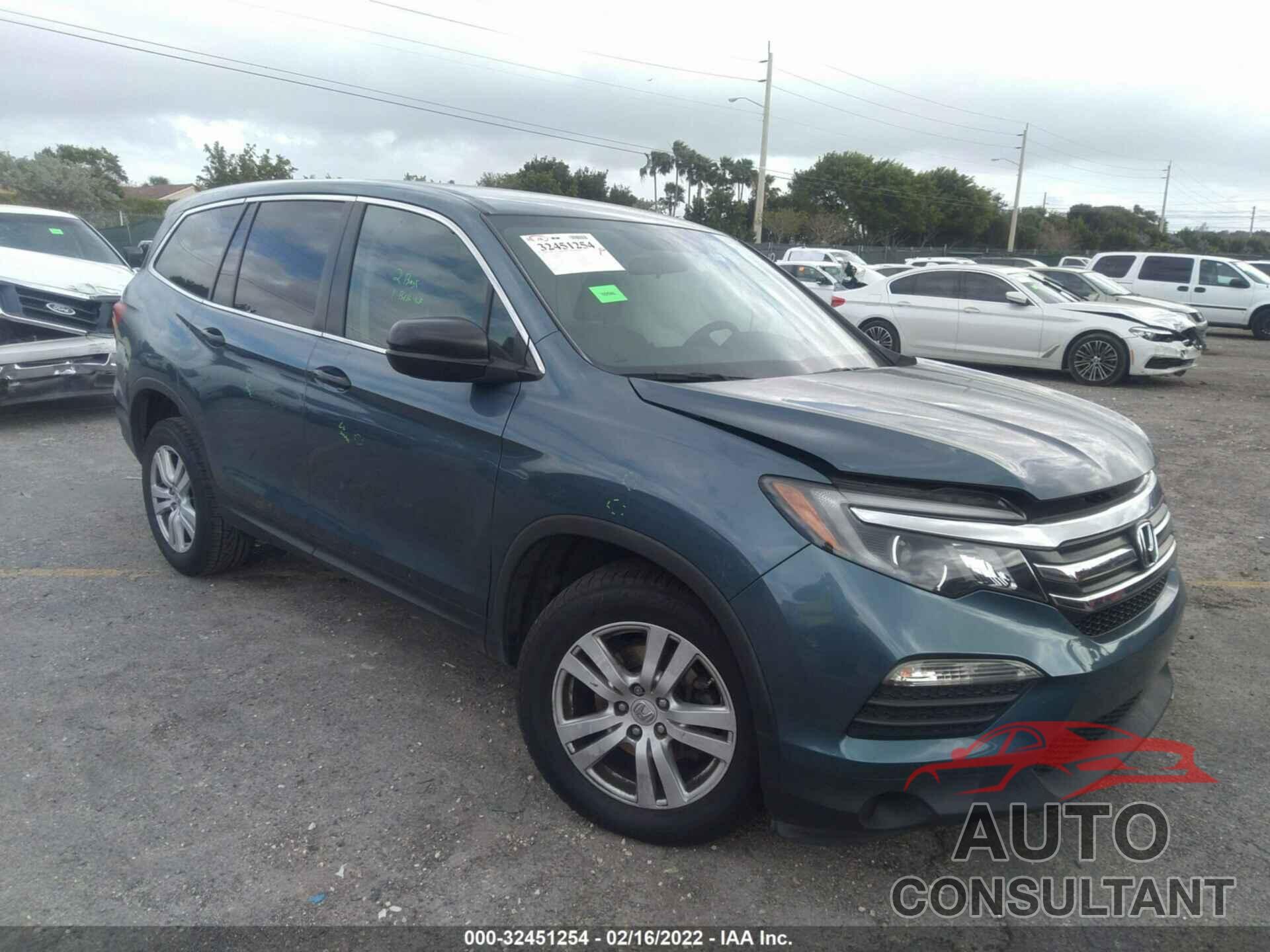 HONDA PILOT 2017 - 5FNYF5H19HB026248