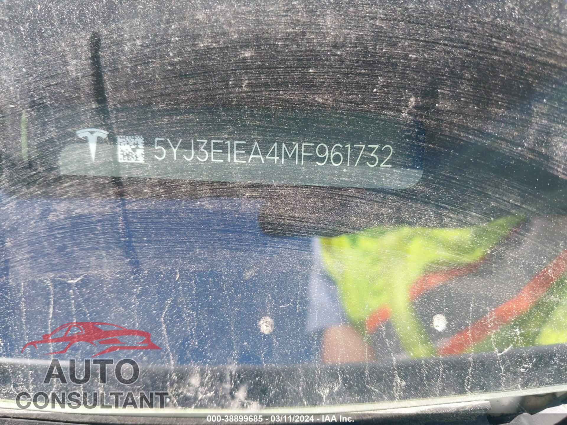 TESLA MODEL 3 2021 - 5YJ3E1EA4MF961732