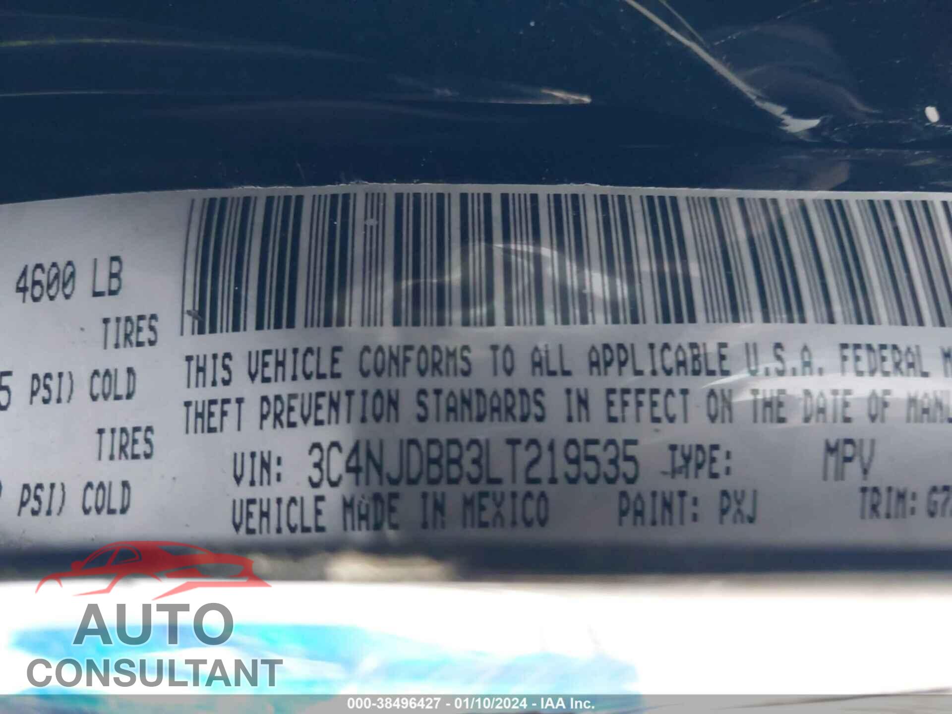 JEEP COMPASS 2020 - 3C4NJDBB3LT219535