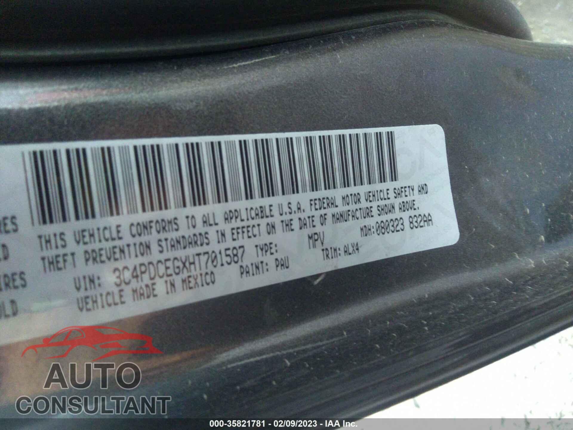 DODGE JOURNEY 2017 - 3C4PDCEGXHT701587