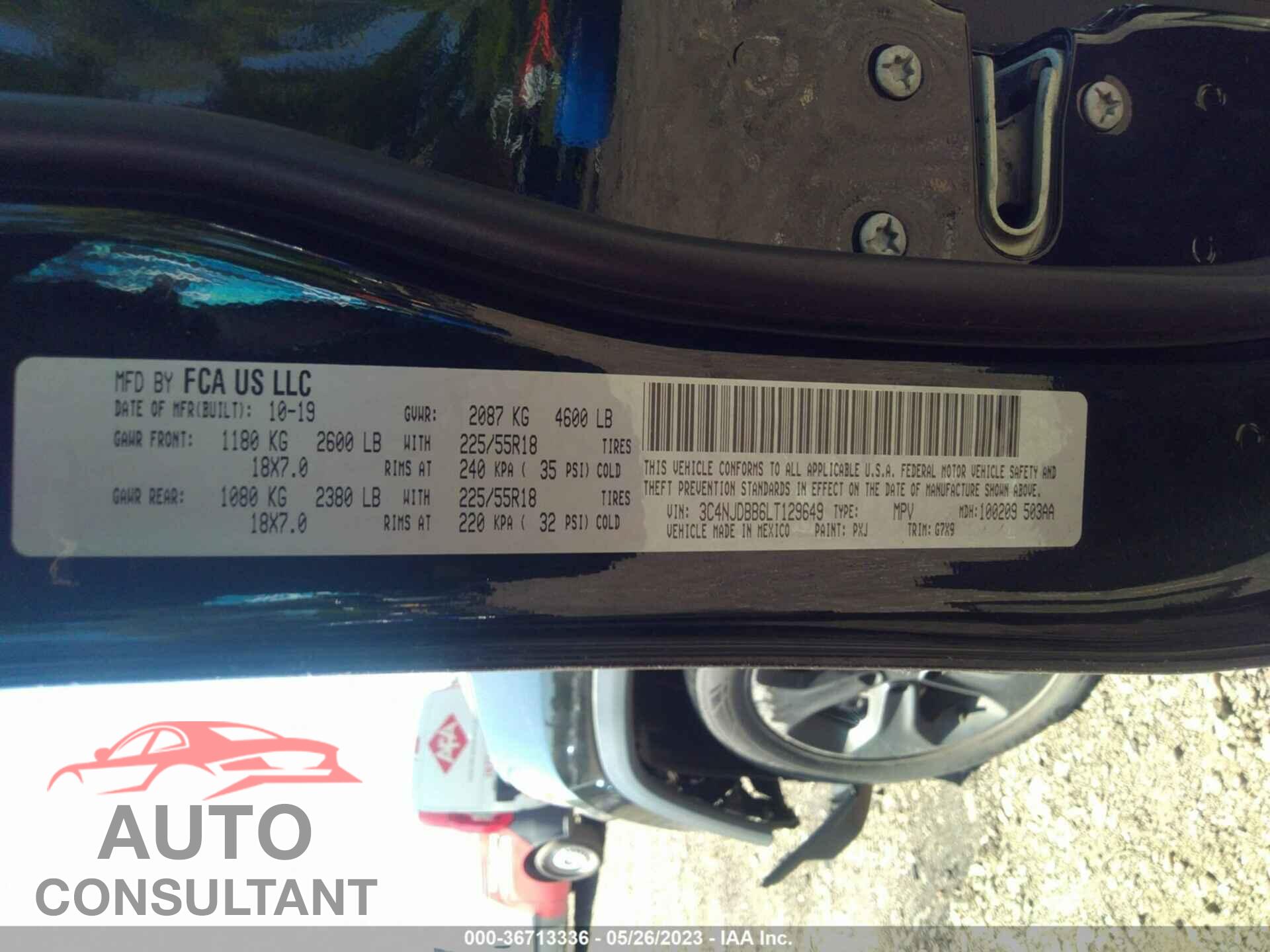 JEEP COMPASS 2020 - 3C4NJDBB6LT129649