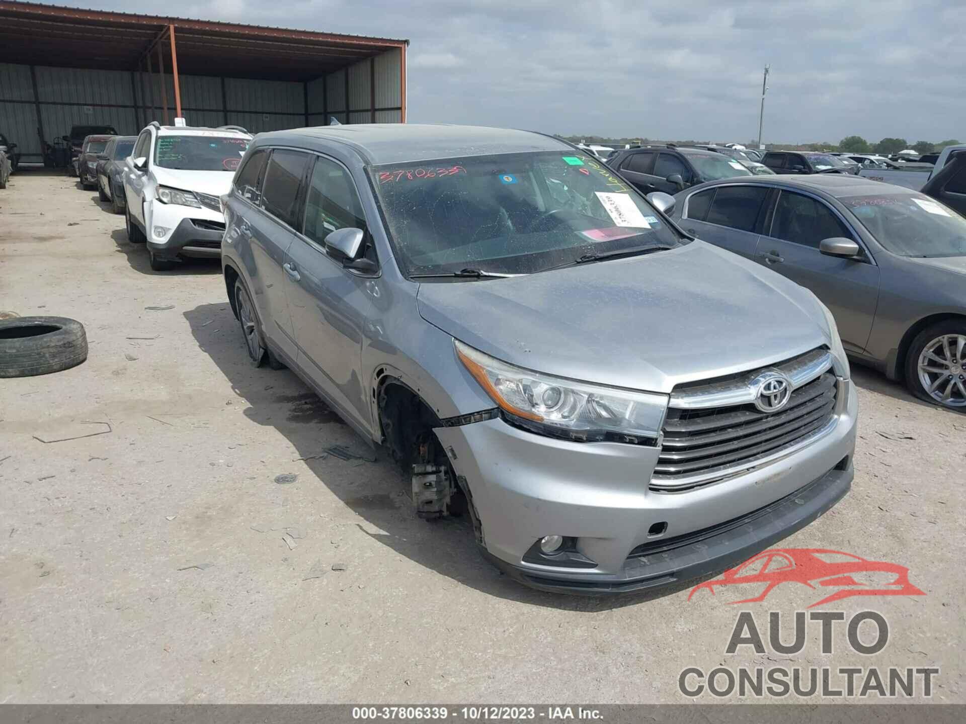 TOYOTA HIGHLANDER 2016 - 5TDZKRFH6GS142802