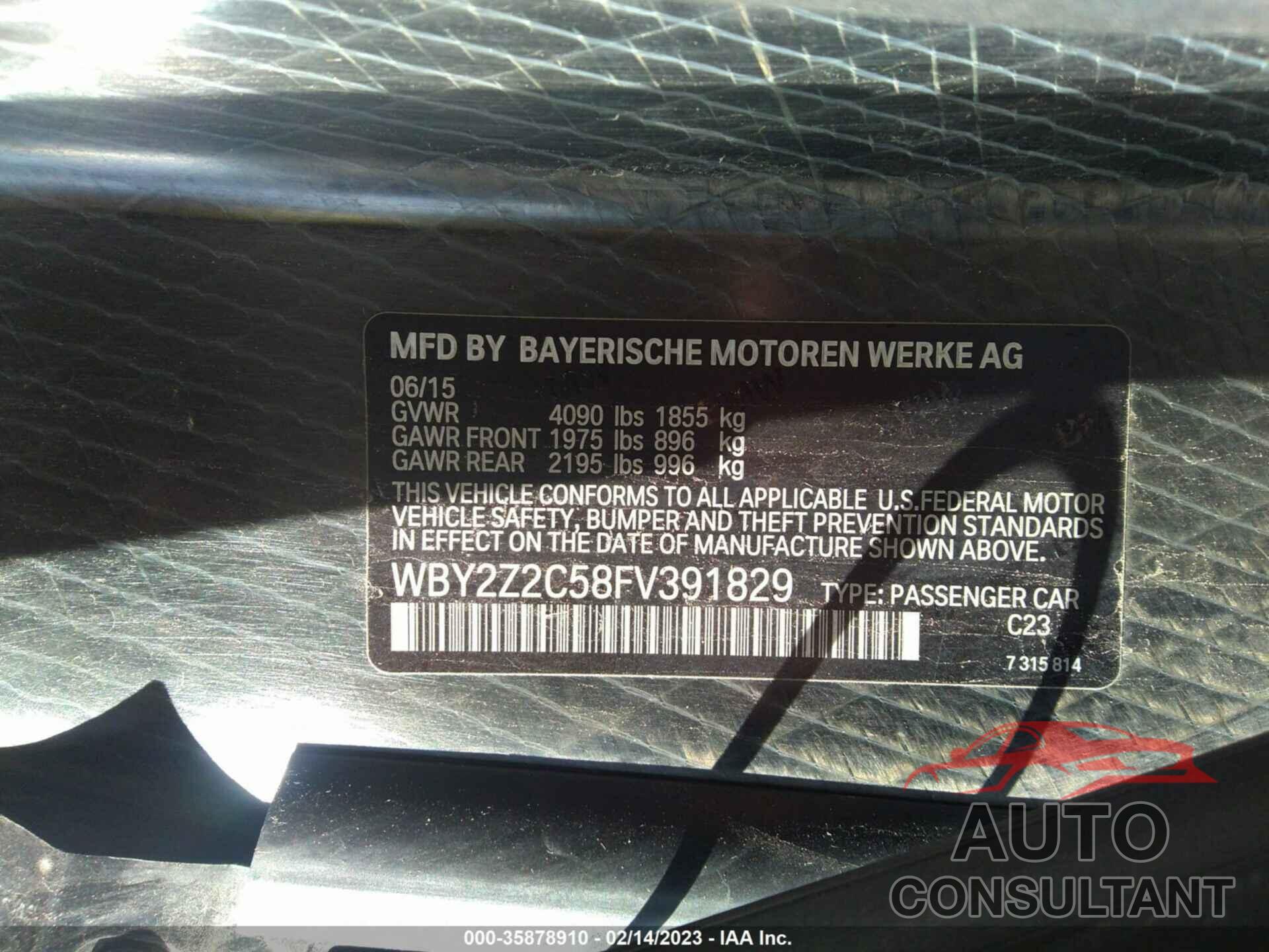 BMW I8 2015 - WBY2Z2C58FV391829