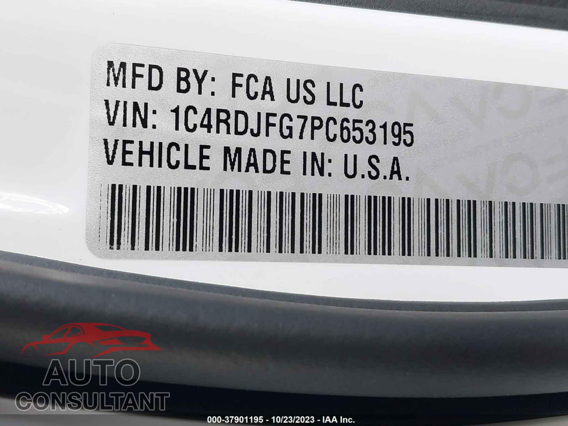 DODGE DURANGO 2023 - 1C4RDJFG7PC653195