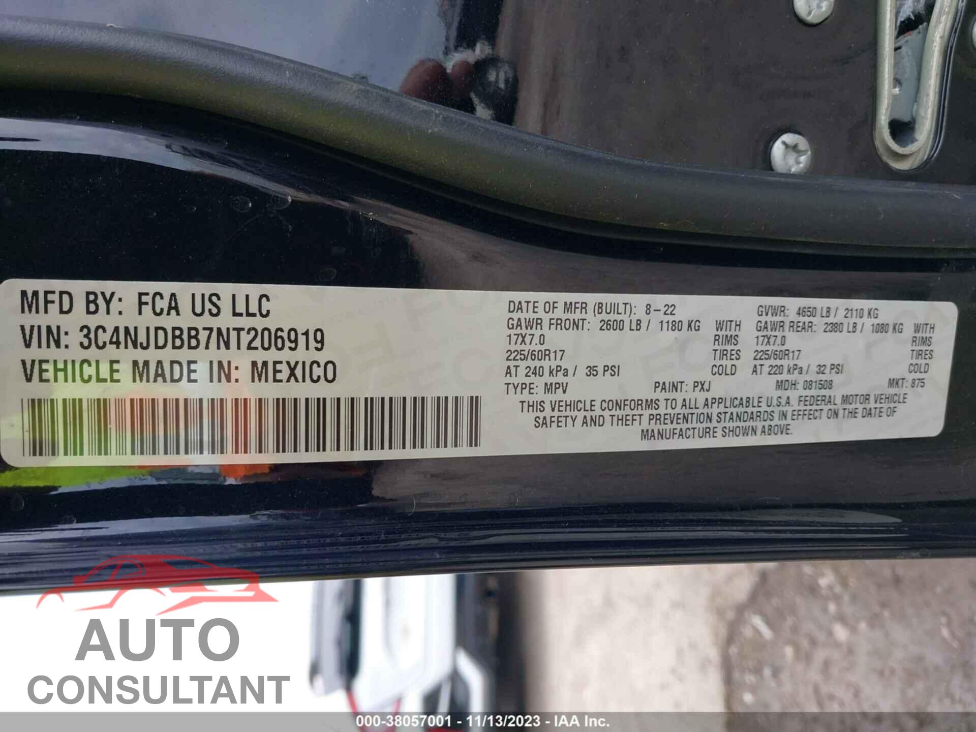 JEEP COMPASS 2022 - 3C4NJDBB7NT206919