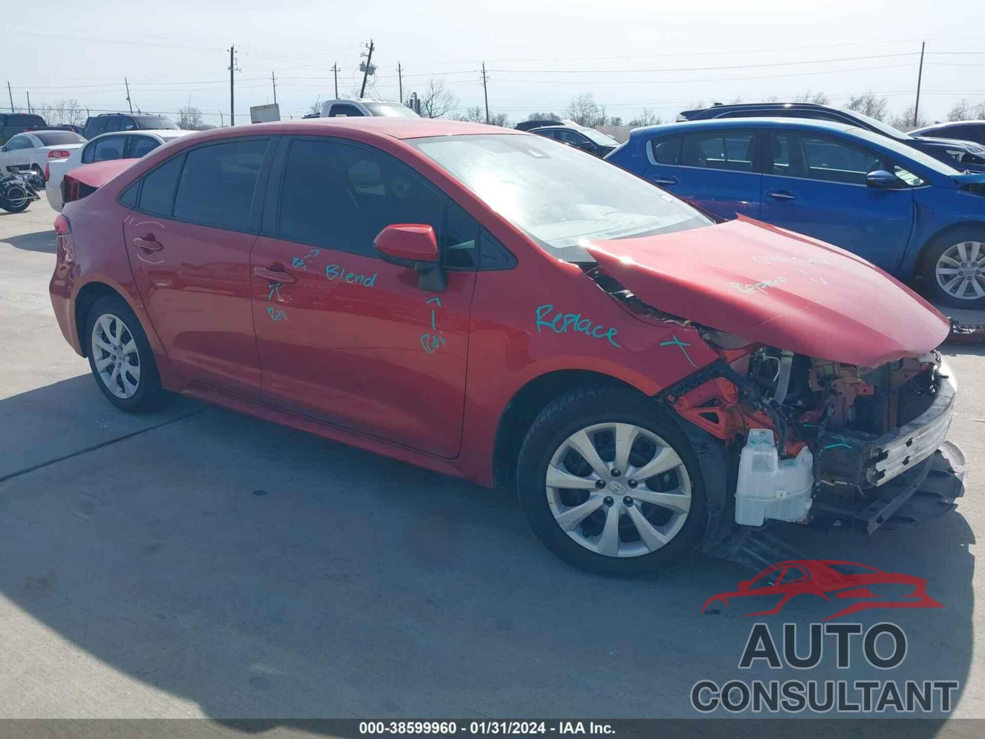TOYOTA COROLLA 2020 - 5YFEPRAE6LP139656