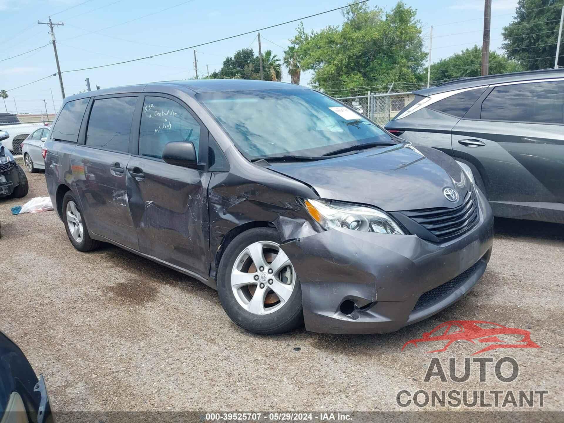 TOYOTA SIENNA 2016 - 5TDZK3DC3GS764293