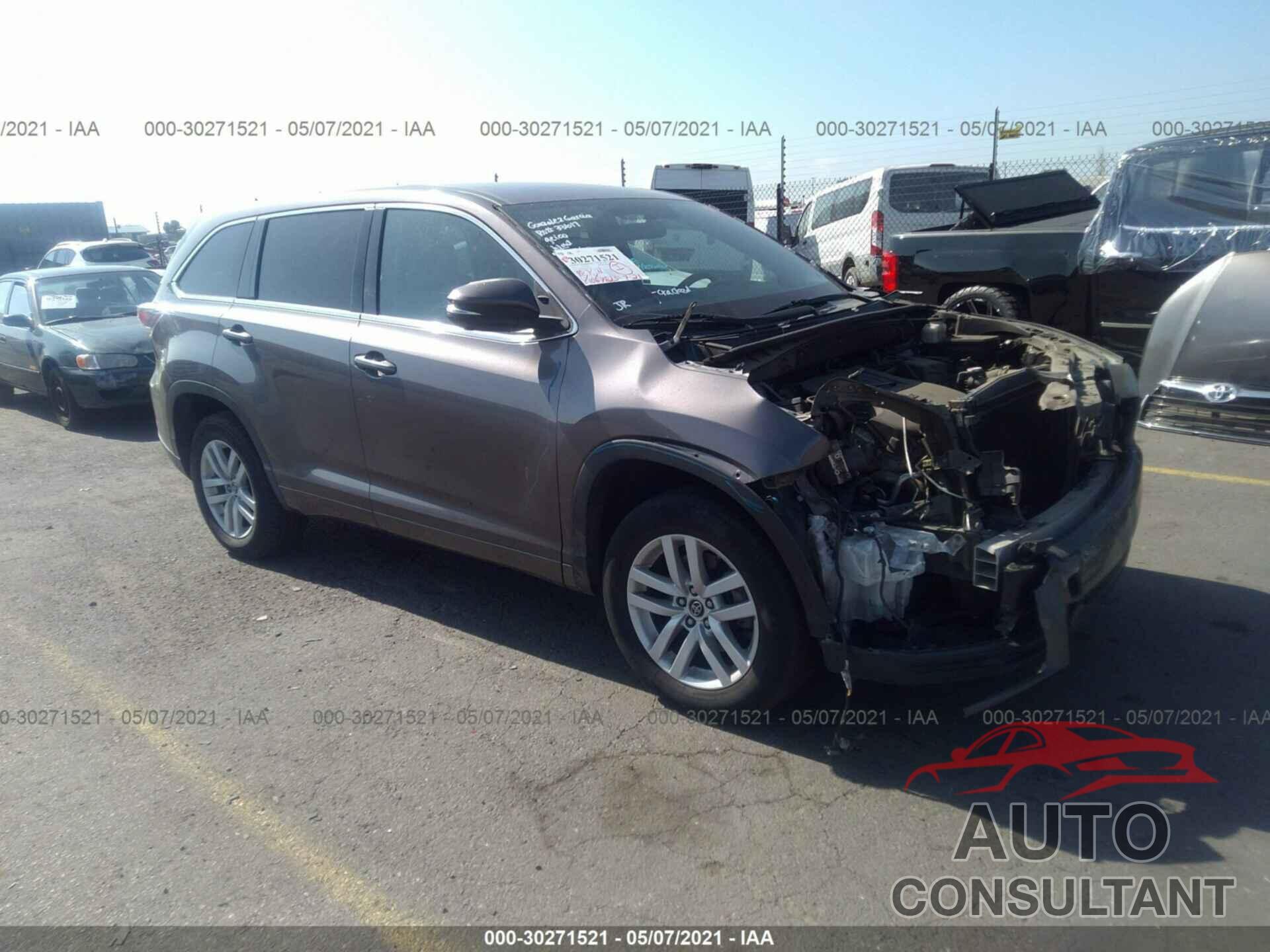 TOYOTA HIGHLANDER 2016 - 5TDZKRFH6GS147854