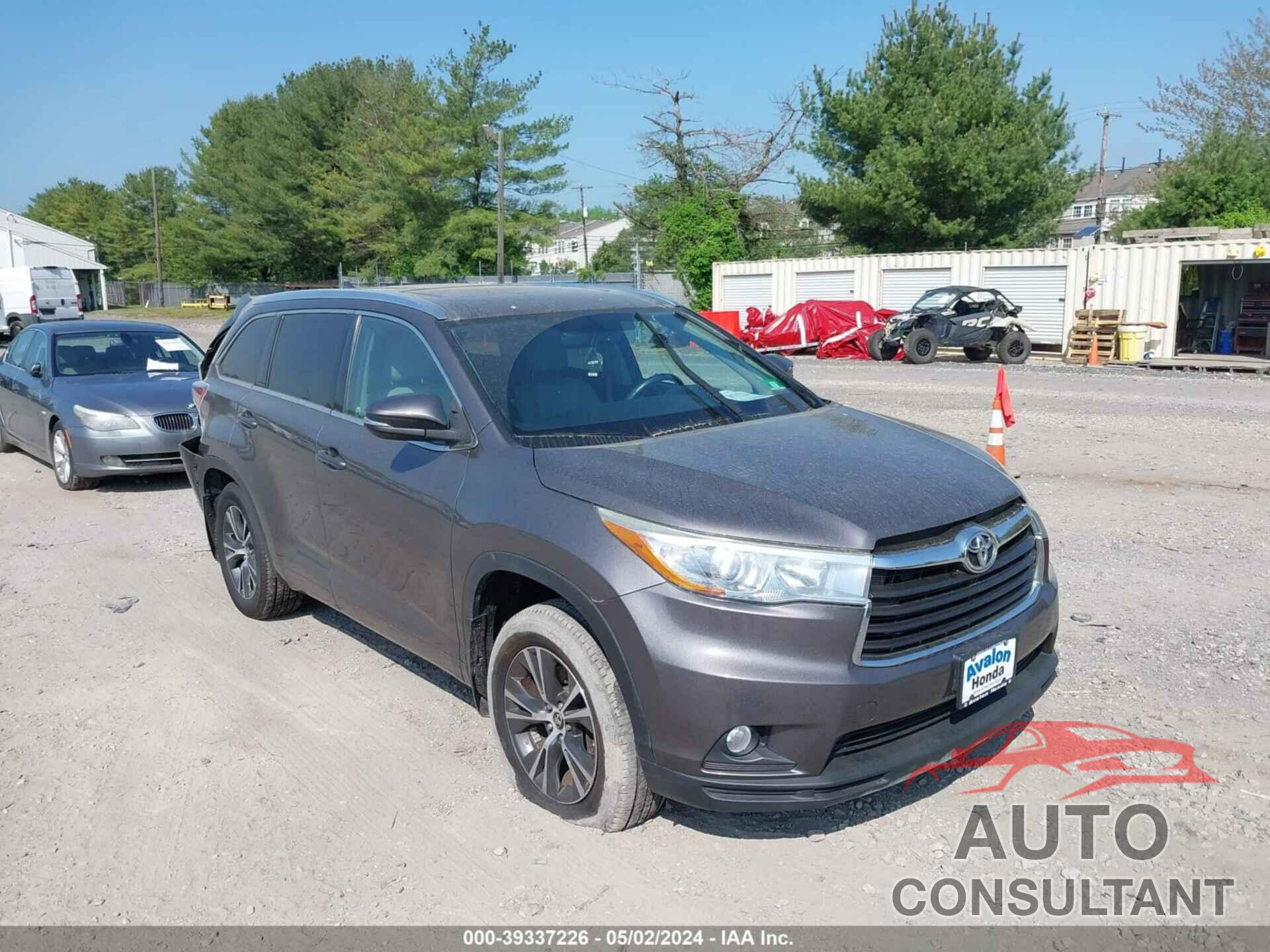 TOYOTA HIGHLANDER 2016 - 5TDJKRFH2GS248029