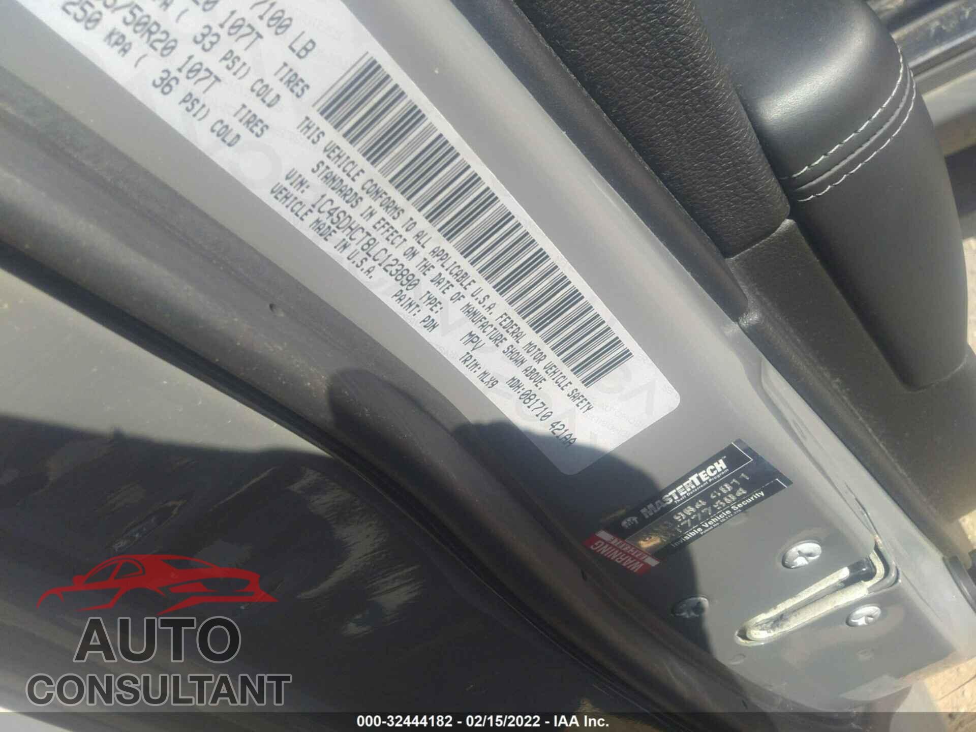 DODGE DURANGO 2020 - 1C4SDHCT8LC123890