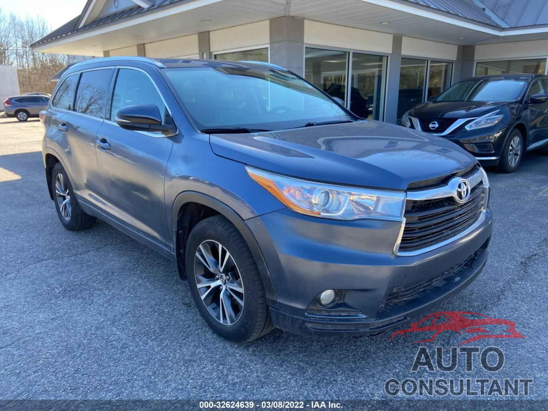 TOYOTA HIGHLANDER 2016 - 5TDJKRFH4GS344955
