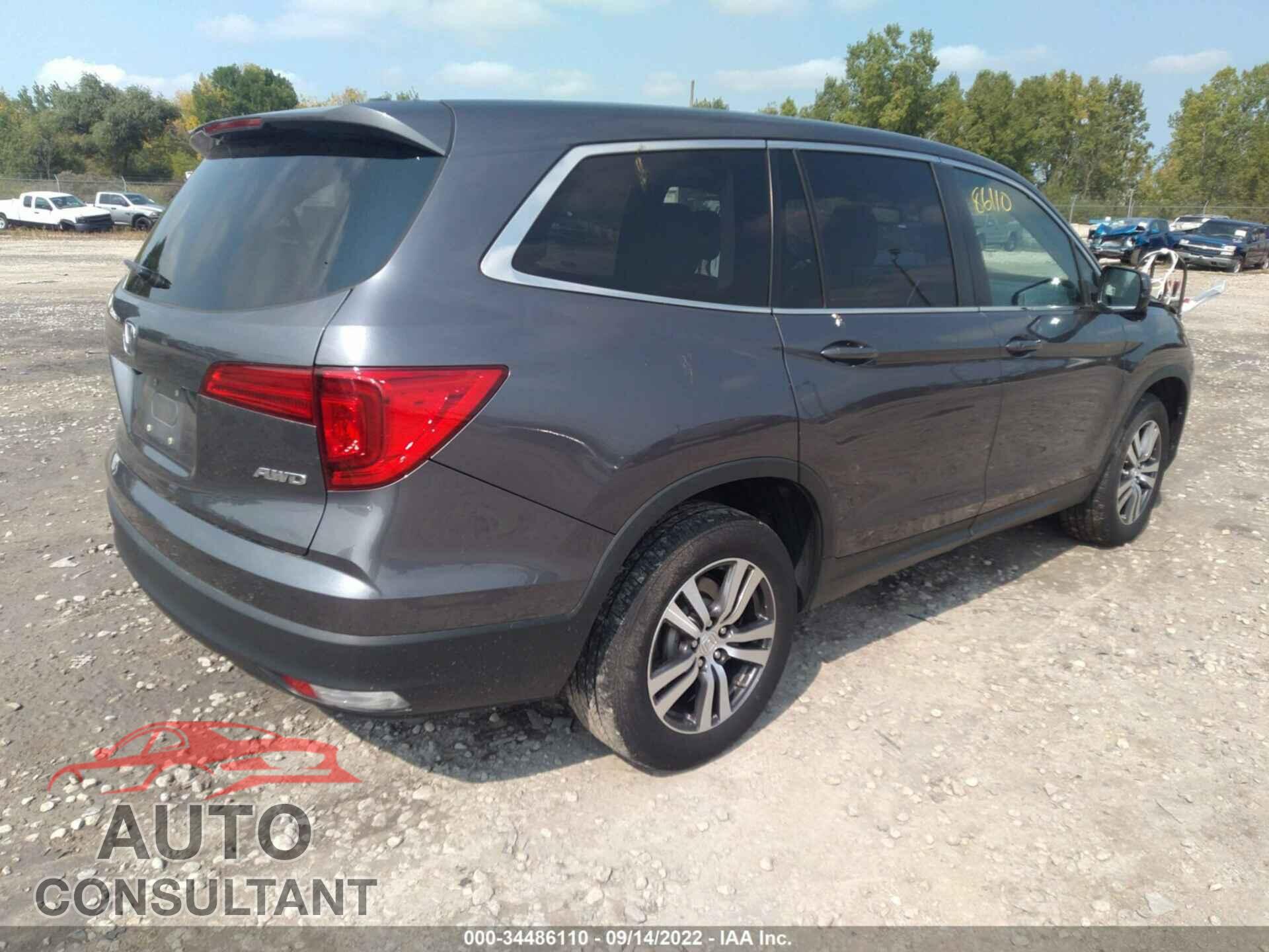 HONDA PILOT 2017 - 5FNYF6H74HB066554