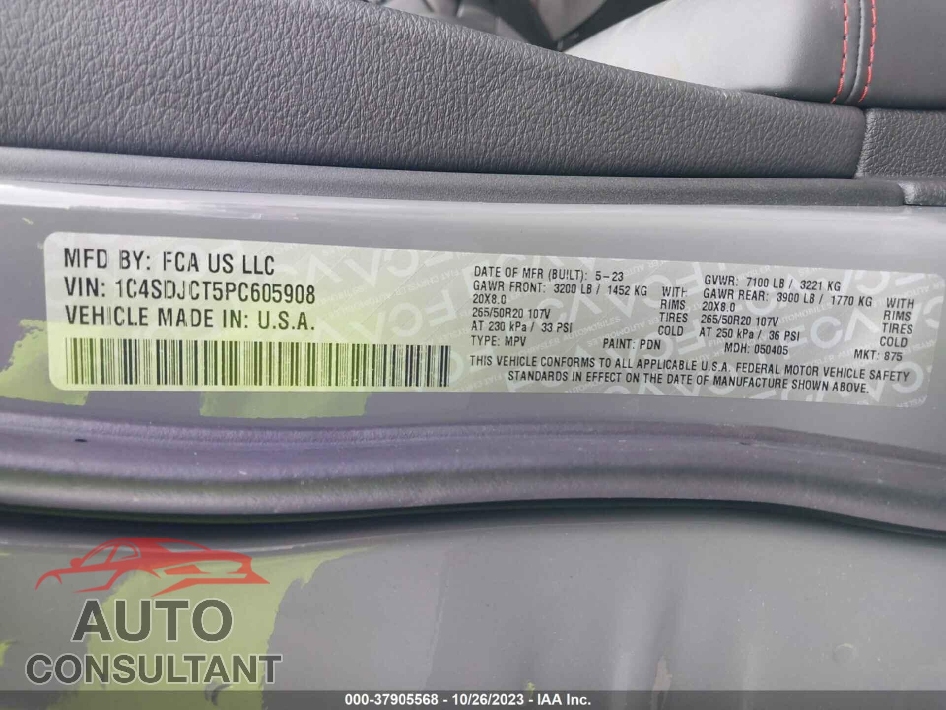 DODGE DURANGO 2023 - 1C4SDJCT5PC605908