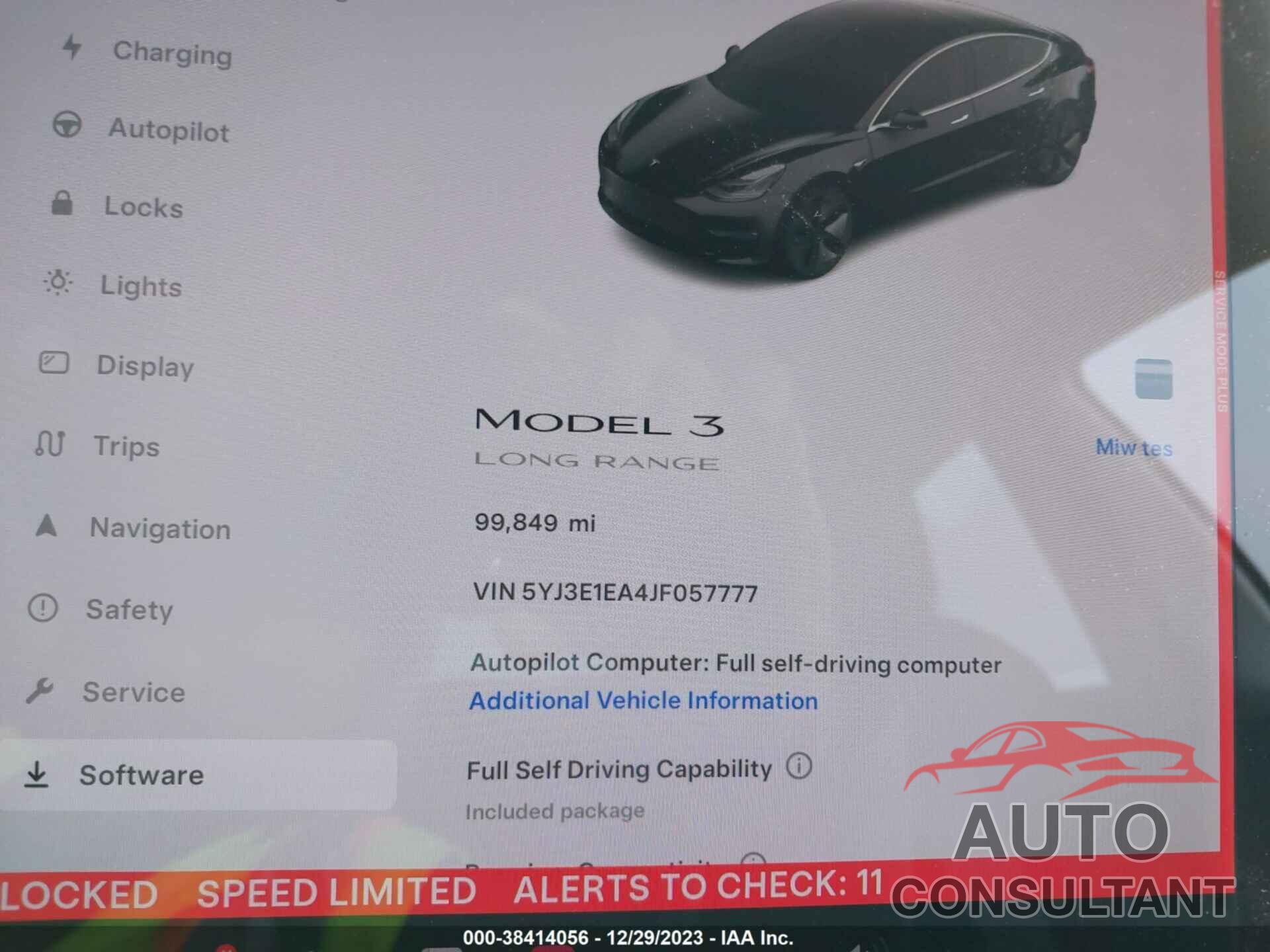 TESLA MODEL 3 2018 - 5YJ3E1EA4JF057777