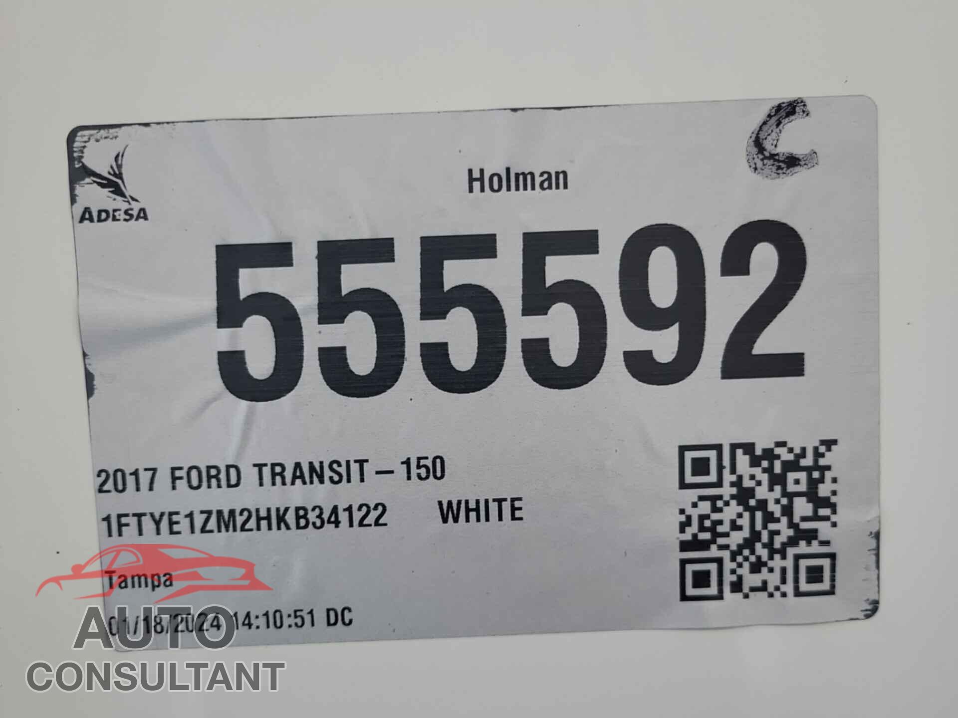 FORD TRANSIT 2017 - 1FTYE1ZM2HKB34122