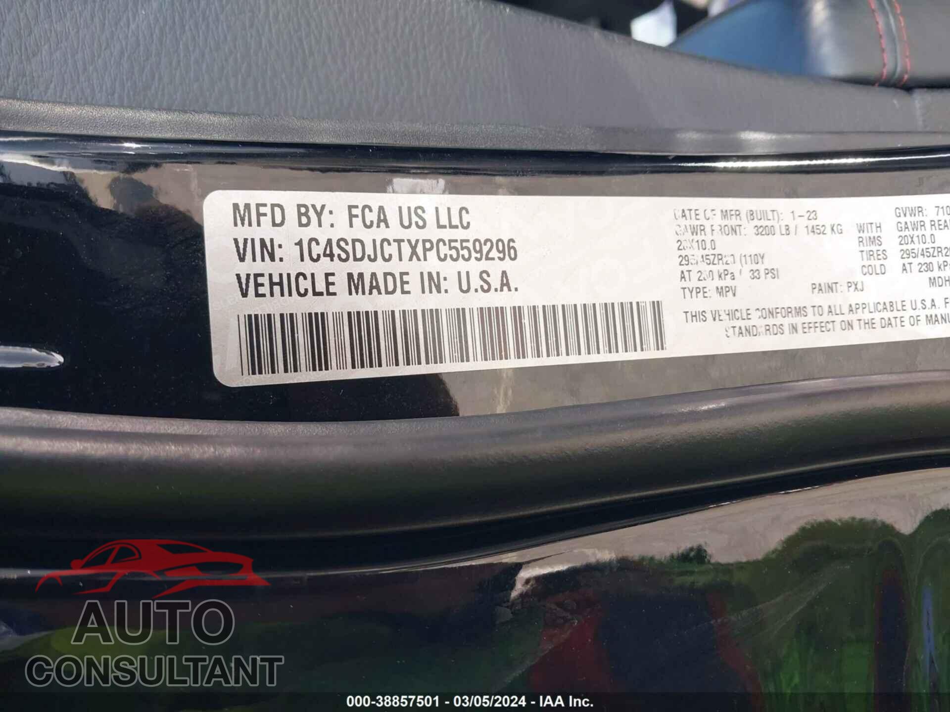 DODGE DURANGO 2023 - 1C4SDJCTXPC559296