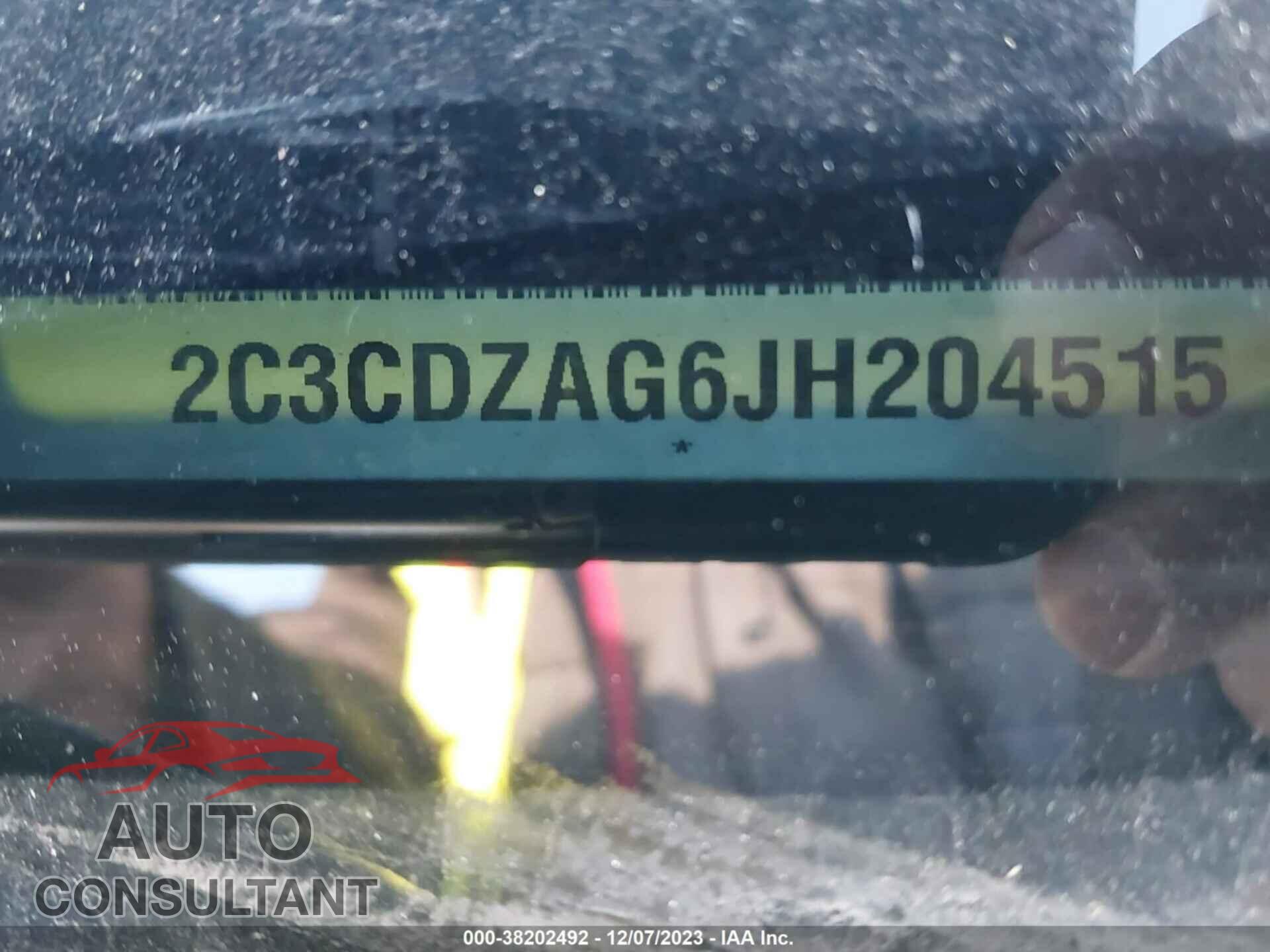DODGE CHALLENGER 2018 - 2C3CDZAG6JH204515