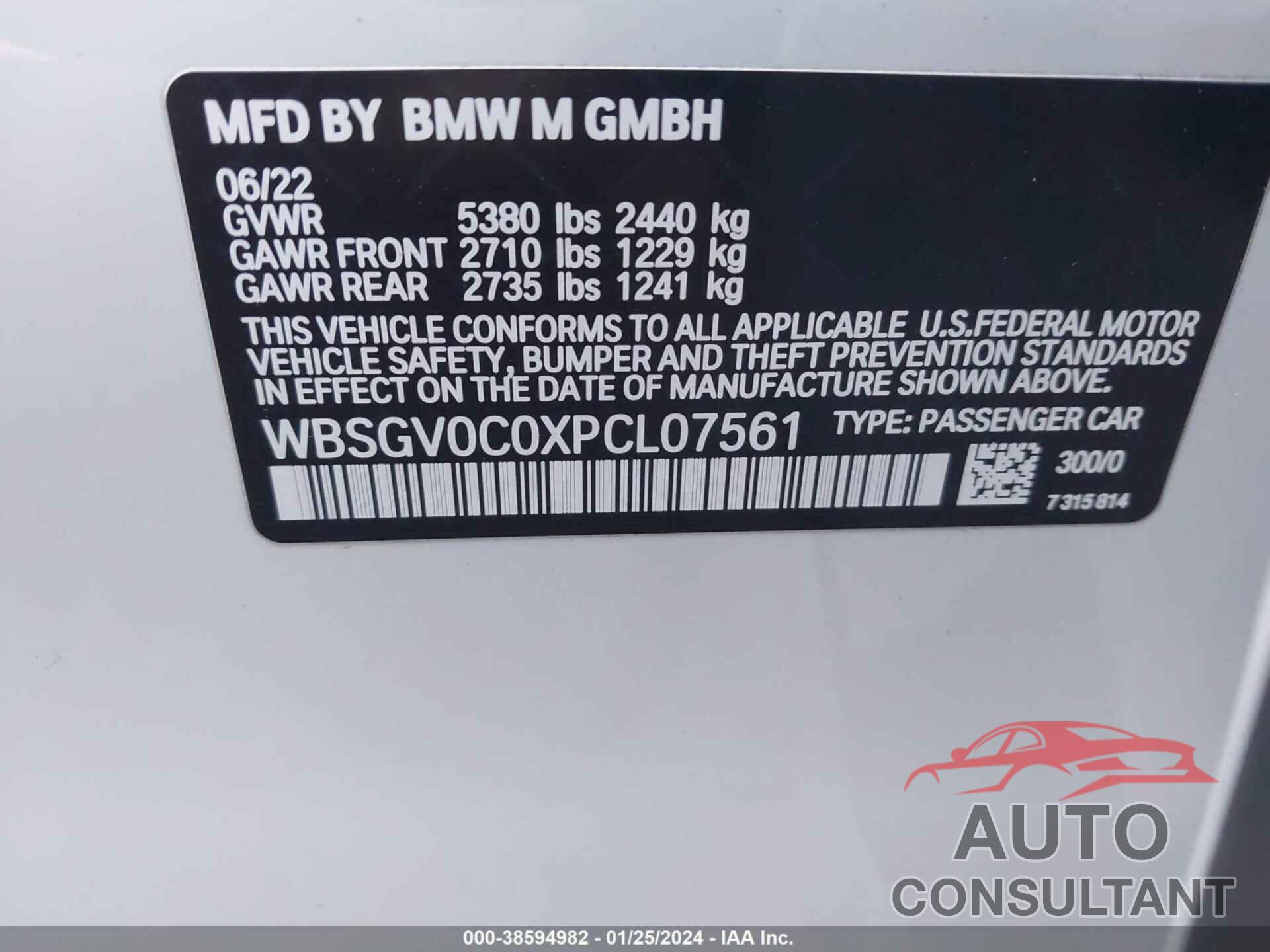 BMW M8 2023 - WBSGV0C0XPCL07561