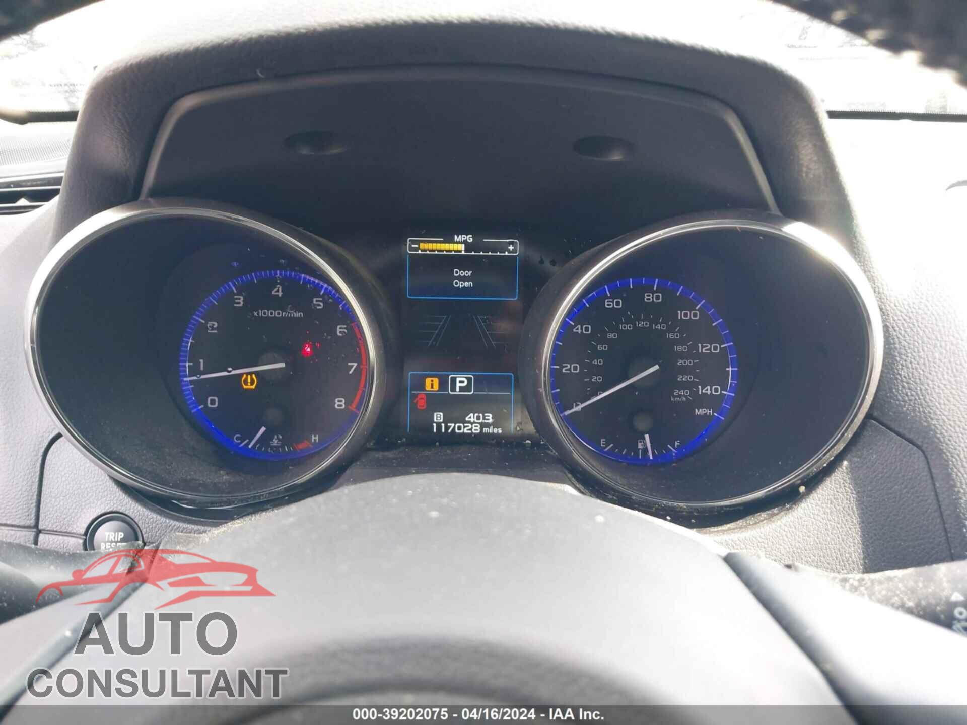 SUBARU OUTBACK 2016 - 4S4BSBFC2G3293355