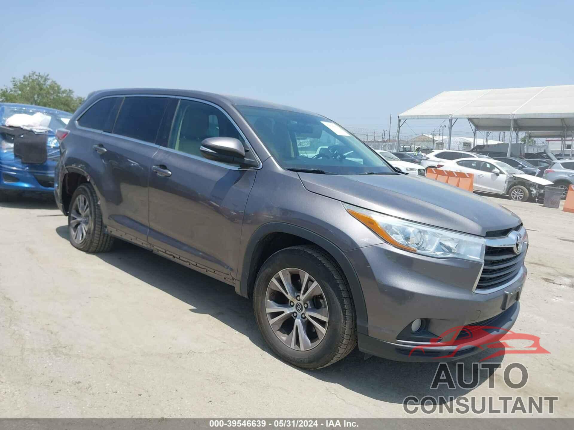 TOYOTA HIGHLANDER 2016 - 5TDZKRFH8GS138959