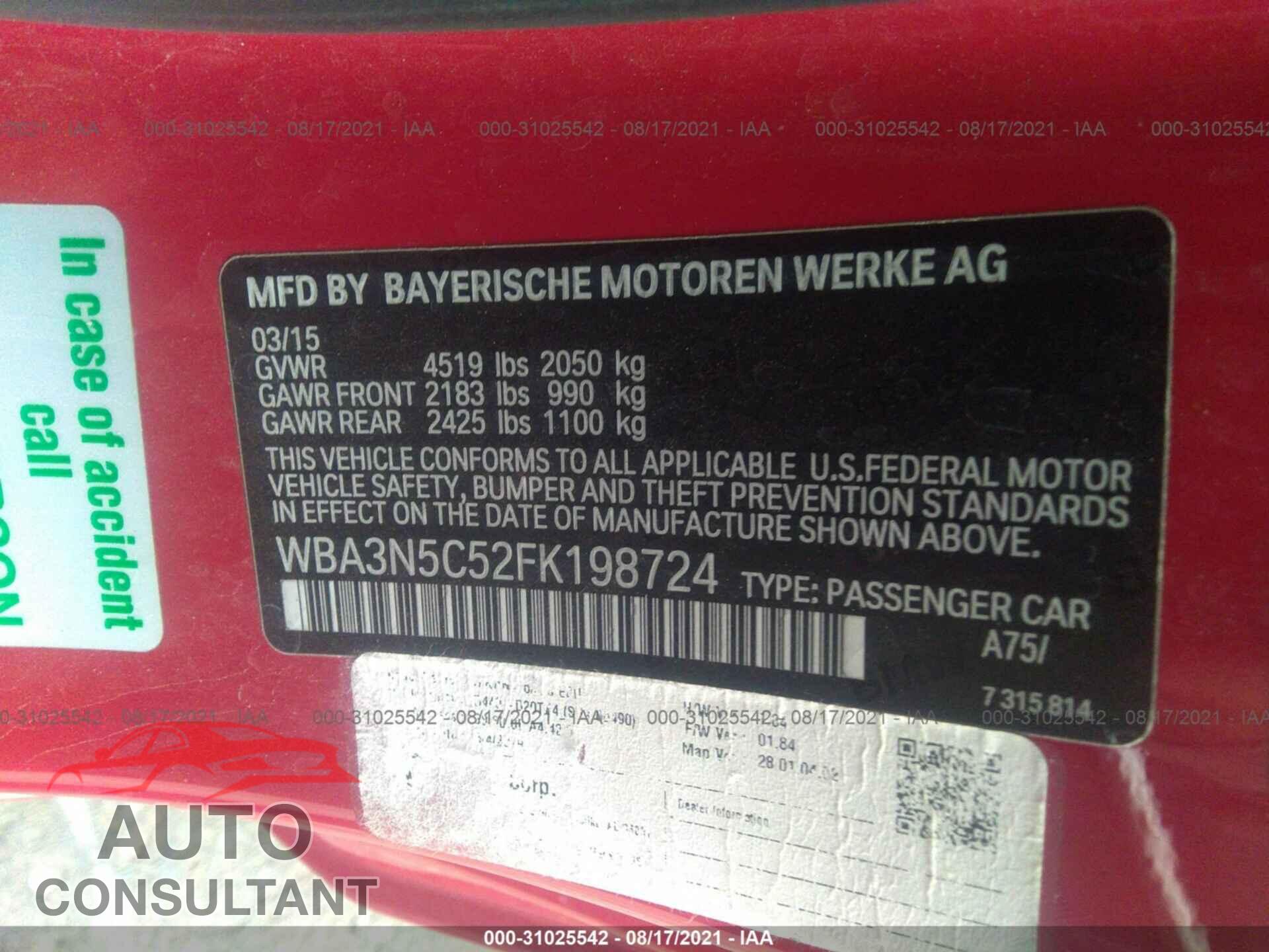 BMW 4 SERIES 2015 - 55SWF4KB9JU244164