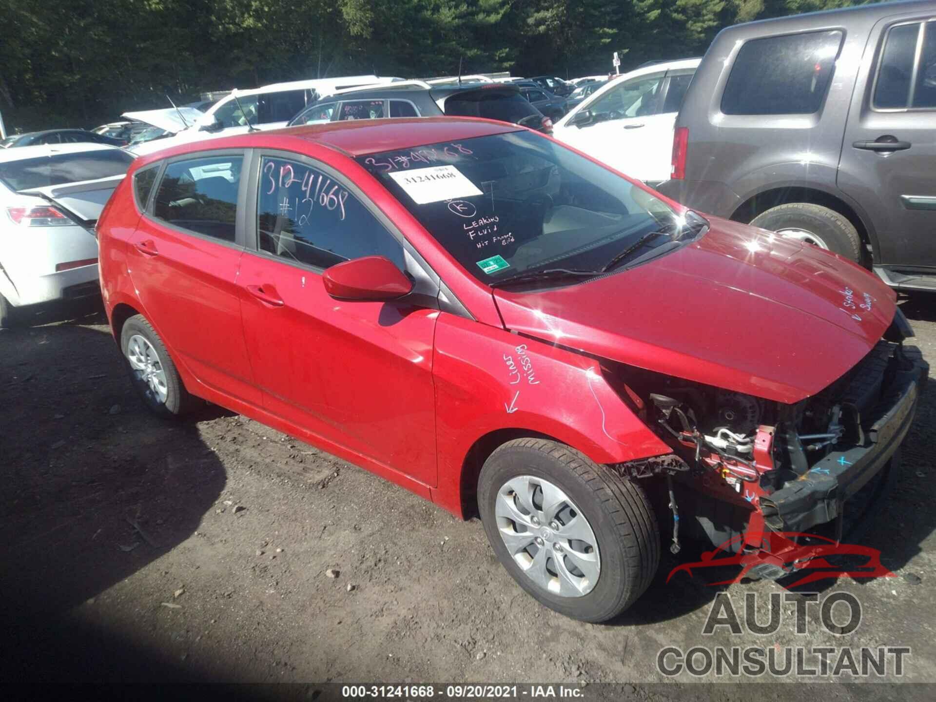 HYUNDAI ACCENT 2017 - KMHCT5AE6HU325604