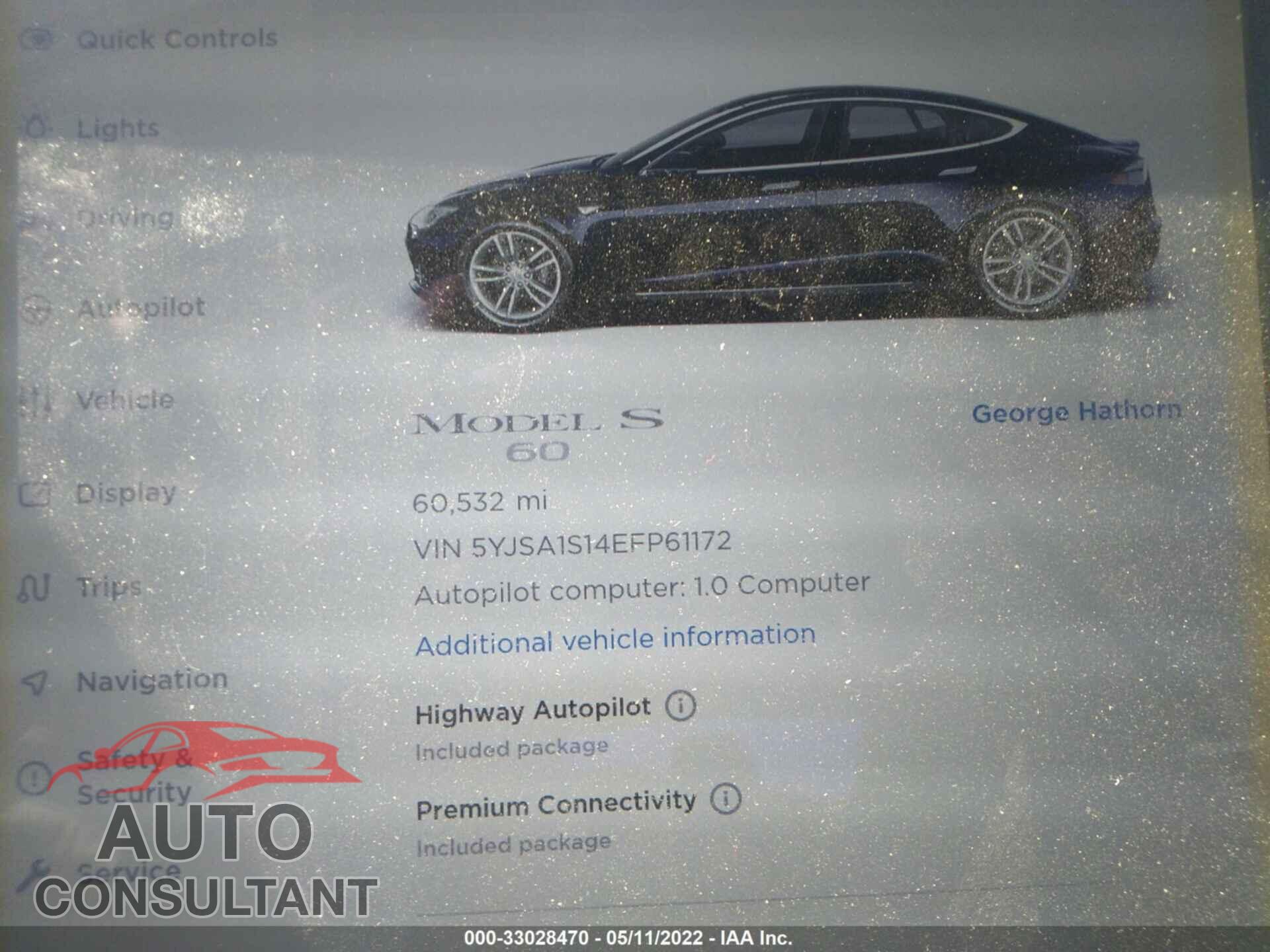 TESLA MODEL S 2014 - 5YJSA1S14EFP61172